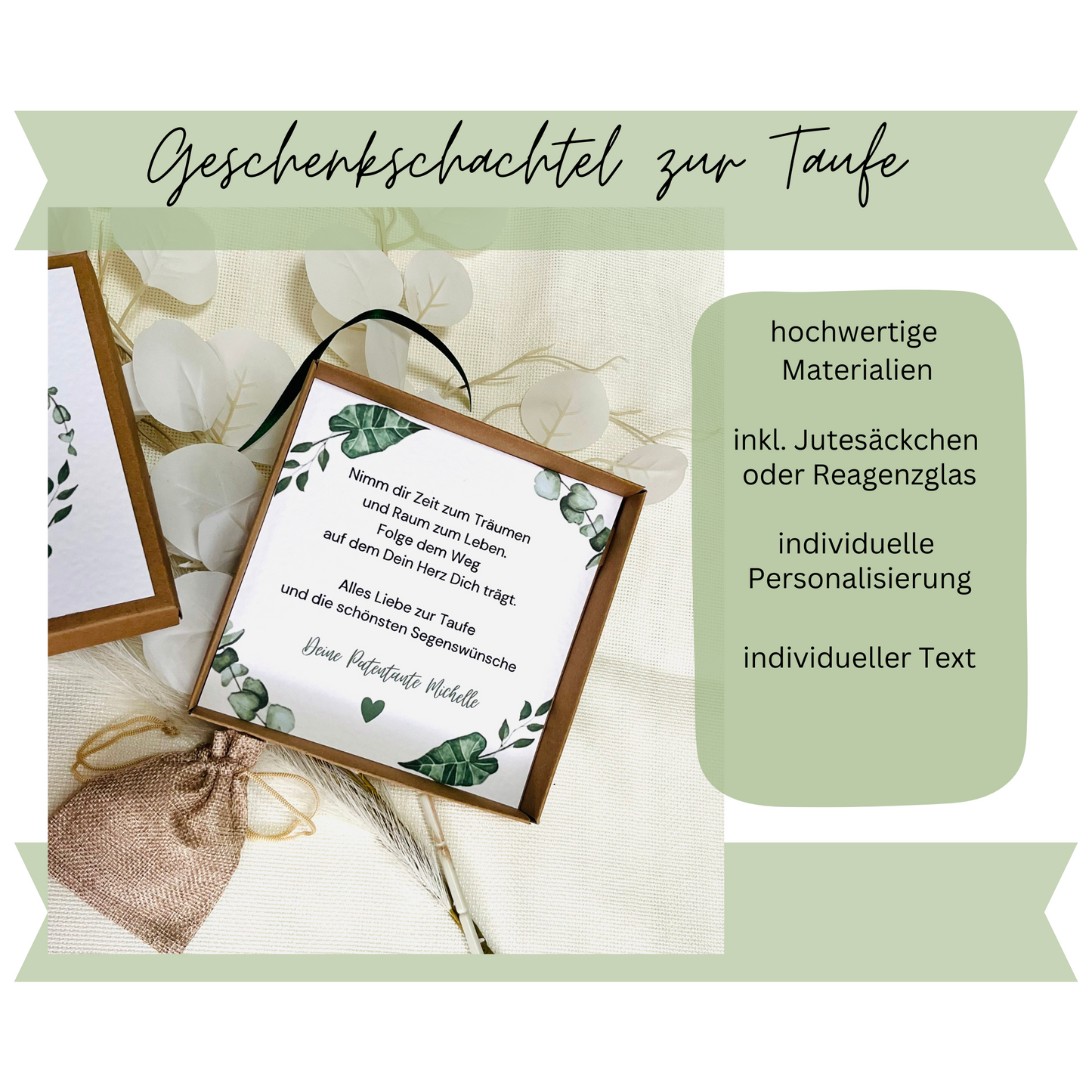Geschenkschachtel Taufe | Taufgeschenk | Geldgeschenk für Mädchen und Jungen | personalisiert | Taufpaten Geschenk