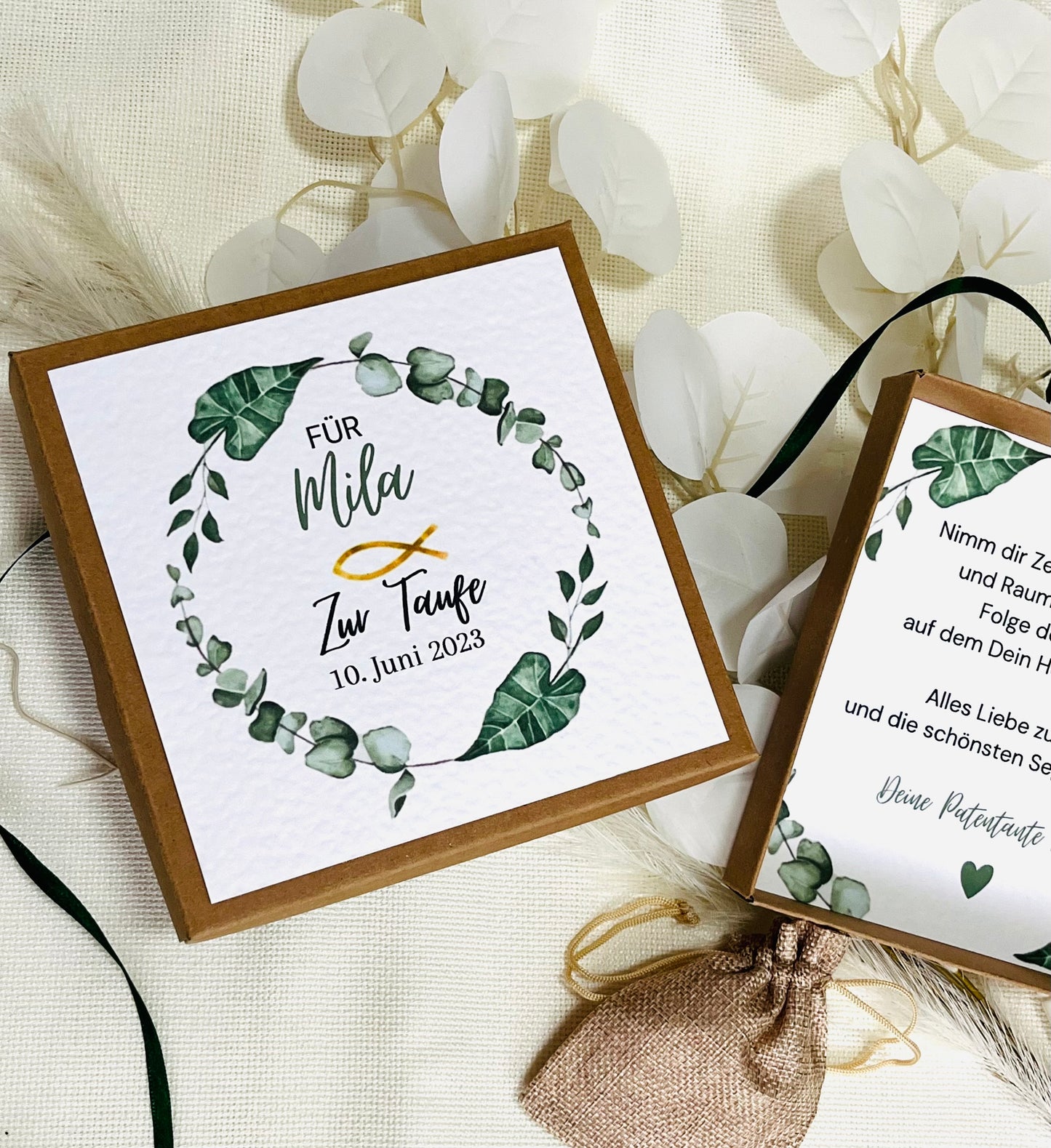 Geschenkschachtel Taufe | Taufgeschenk | Geldgeschenk für Mädchen und Jungen | personalisiert | Taufpaten Geschenk