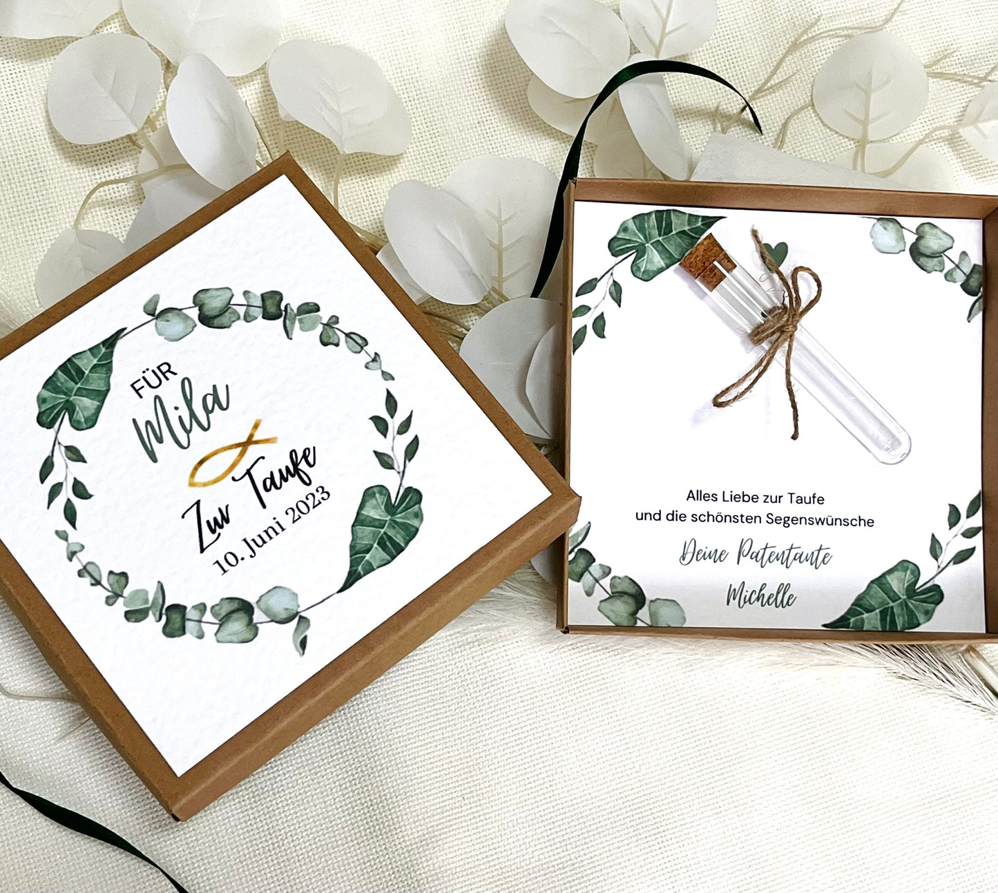 Geschenkschachtel Taufe | Taufgeschenk | Geldgeschenk für Mädchen und Jungen | personalisiert | Taufpaten Geschenk