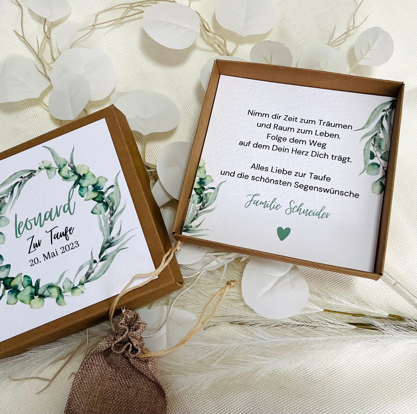 Geschenkschachtel Taufe | Taufgeschenk | Geldgeschenk für Mädchen und Jungen | personalisiert | Taufpaten Geschenk