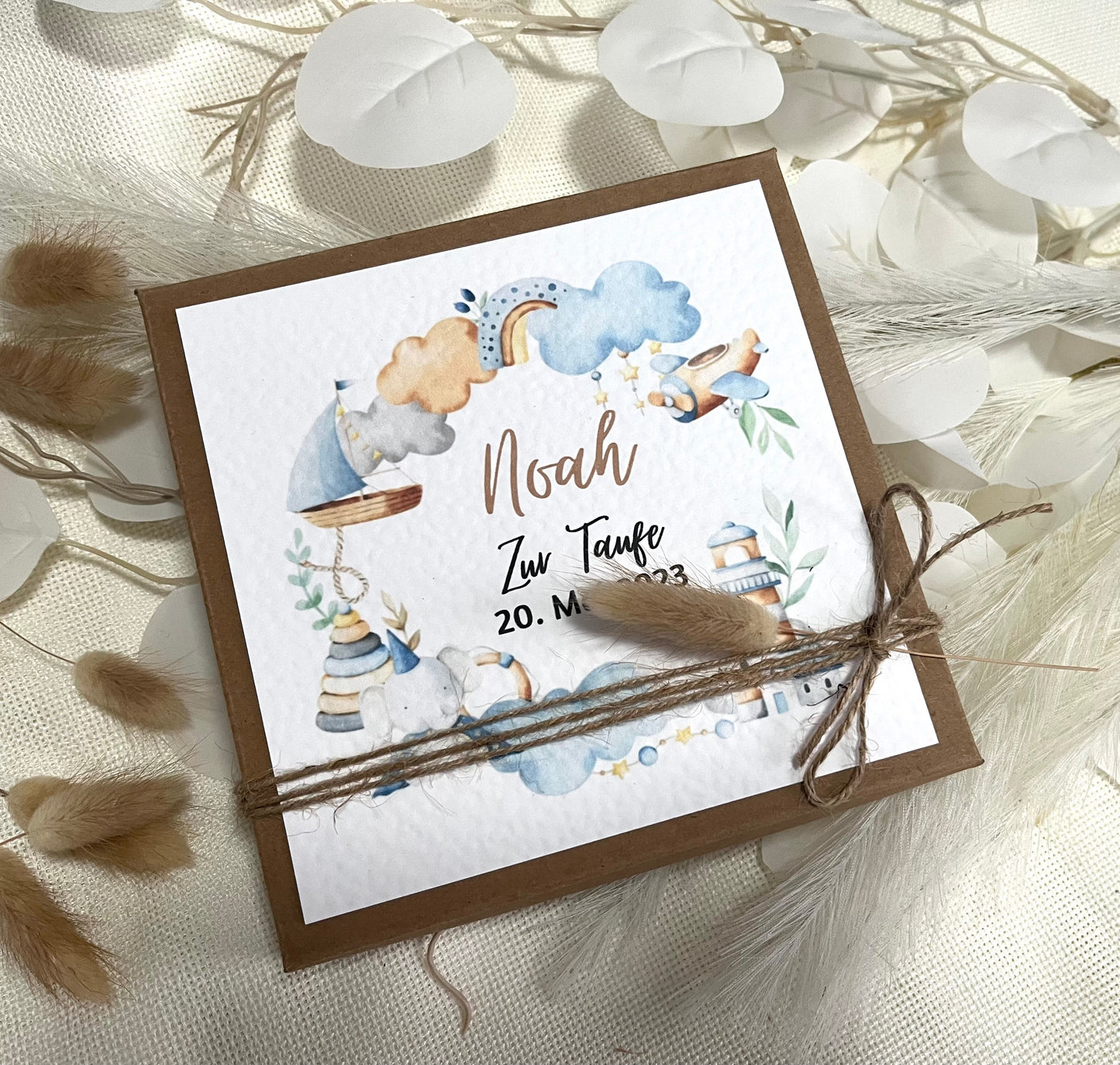Geschenkschachtel Taufe | Taufgeschenk | Geldgeschenk für Mädchen und Jungen | personalisiert | Taufpaten Geschenk
