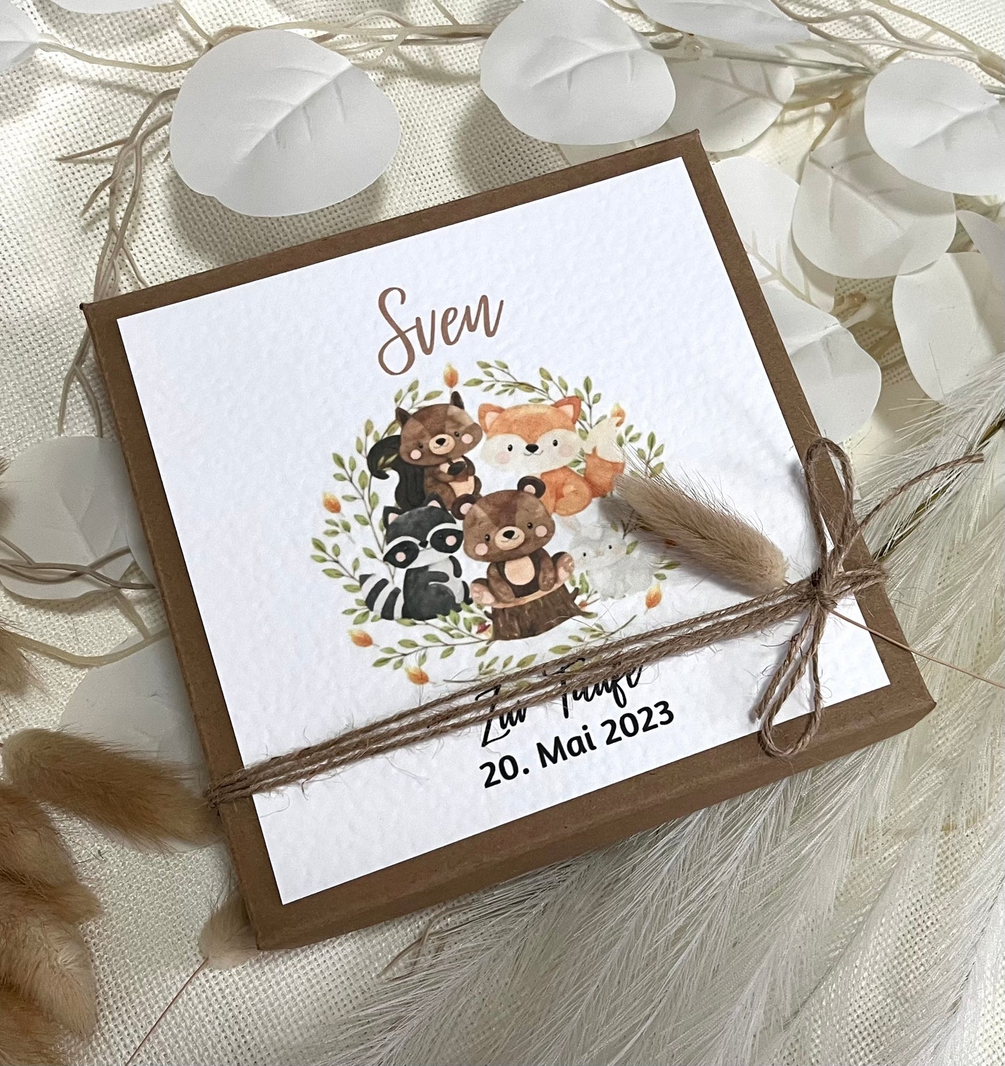 Geschenkschachtel Taufe | Taufgeschenk | Geldgeschenk für Mädchen und Jungen | personalisiert | Taufpaten Geschenk