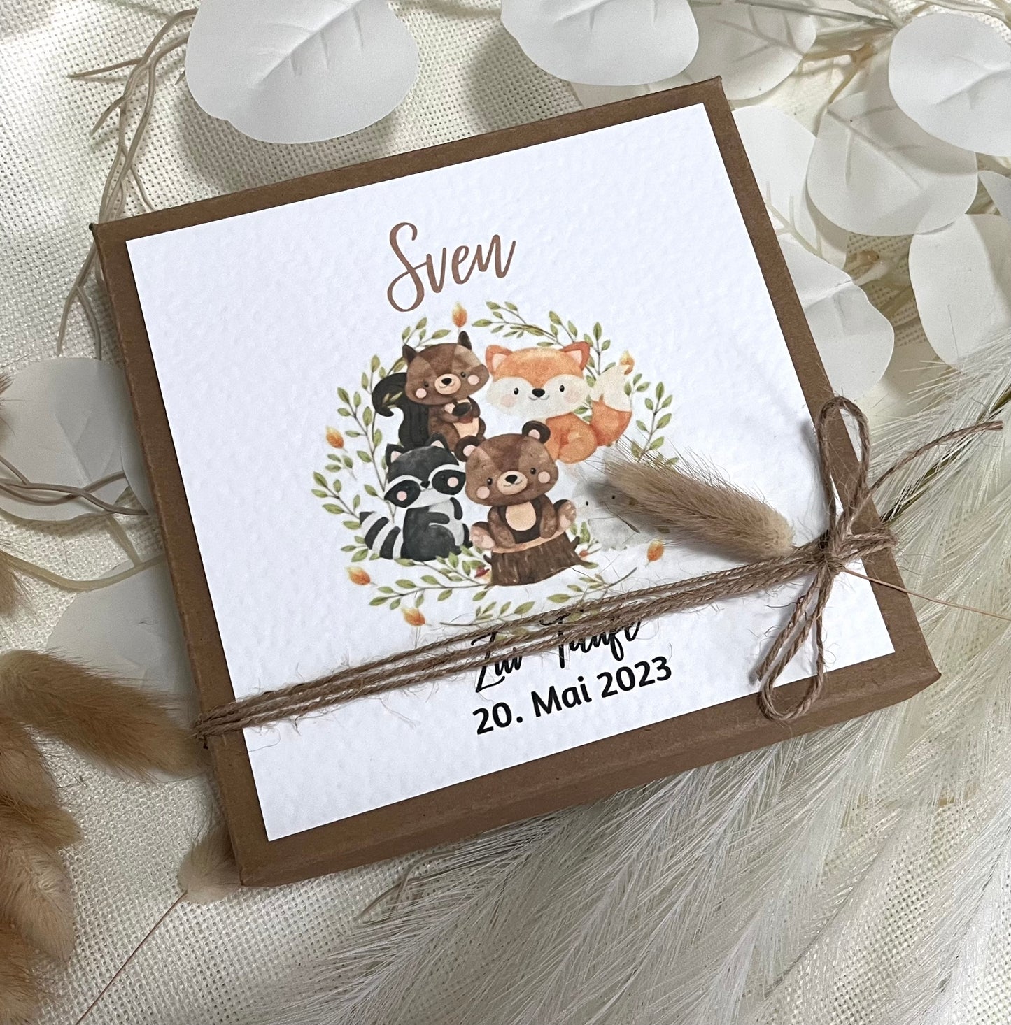 Geschenkschachtel Taufe | Taufgeschenk | Geldgeschenk für Mädchen und Jungen | personalisiert | Taufpaten Geschenk