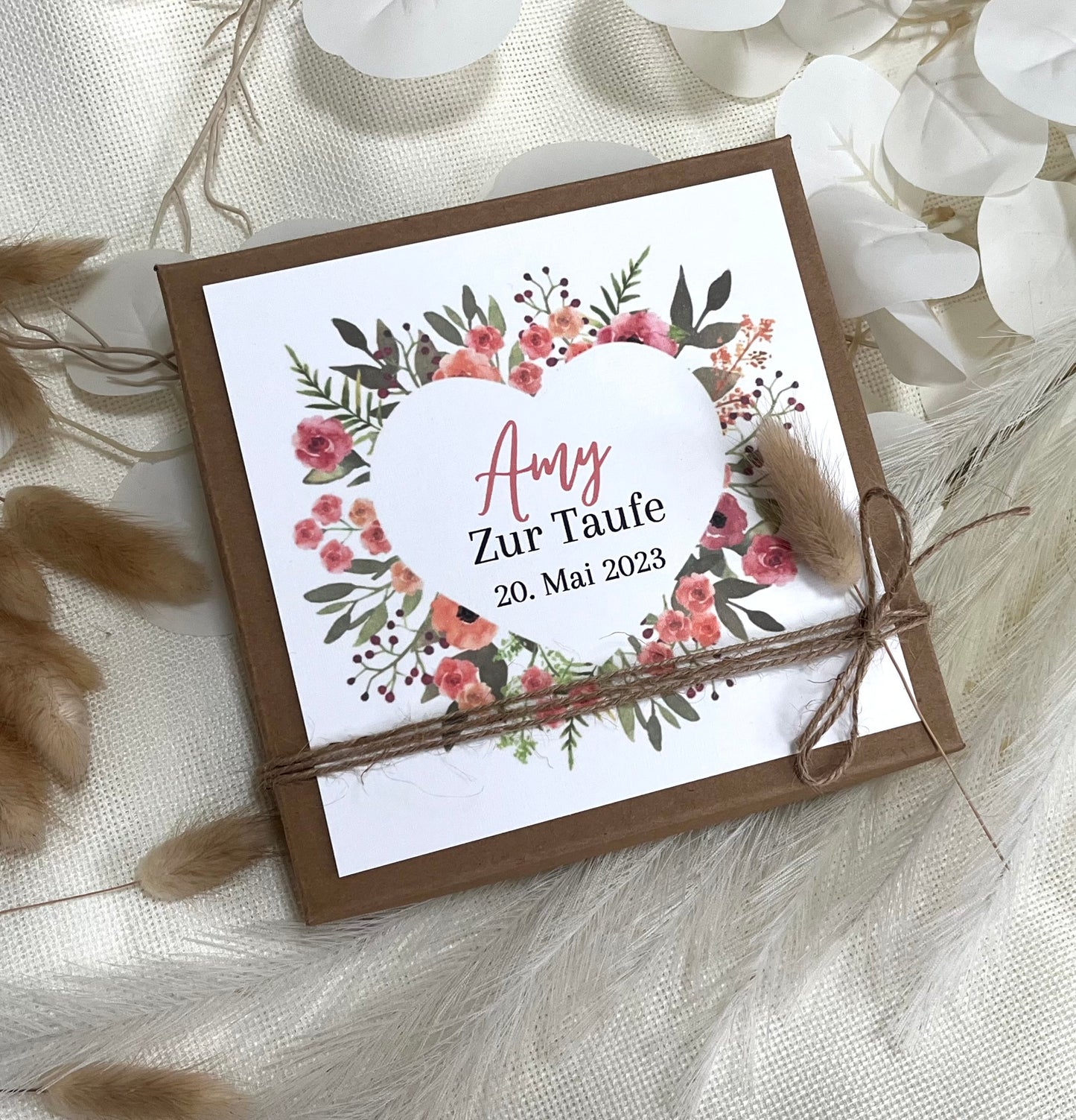 Geschenkschachtel Taufe | Taufgeschenk | Geldgeschenk für Mädchen und Jungen | personalisiert | Taufpaten Geschenk