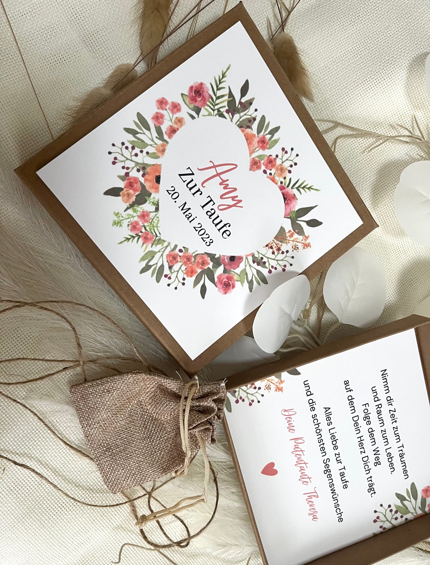 Geschenkschachtel Taufe | Taufgeschenk | Geldgeschenk für Mädchen und Jungen | personalisiert | Taufpaten Geschenk