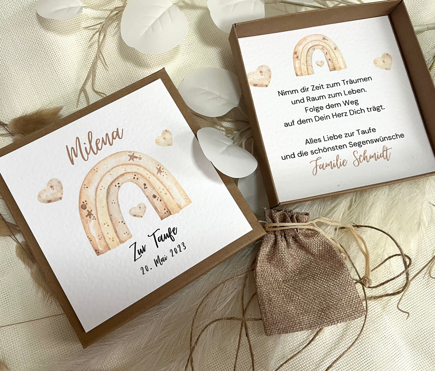 Geschenkschachtel Taufe | Taufgeschenk | Geldgeschenk für Mädchen und Jungen | personalisiert | Taufpaten Geschenk