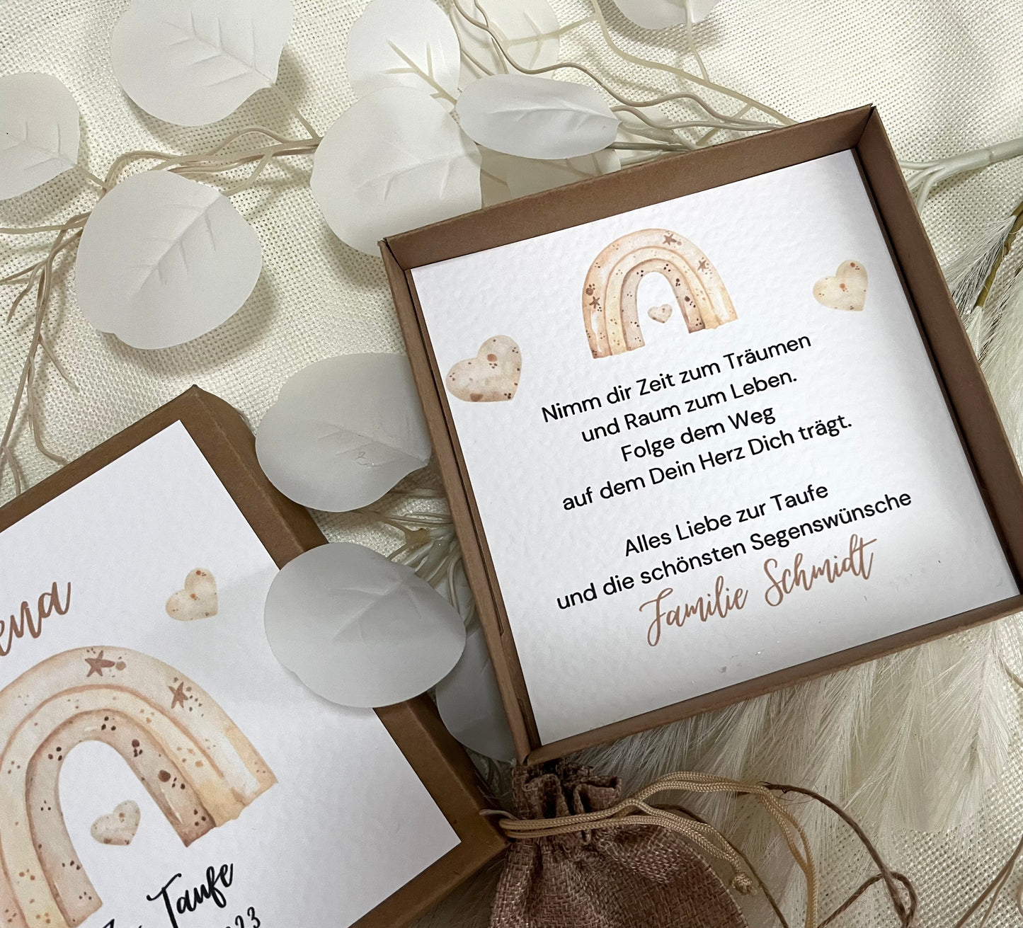 Geschenkschachtel Taufe | Taufgeschenk | Geldgeschenk für Mädchen und Jungen | personalisiert | Taufpaten Geschenk