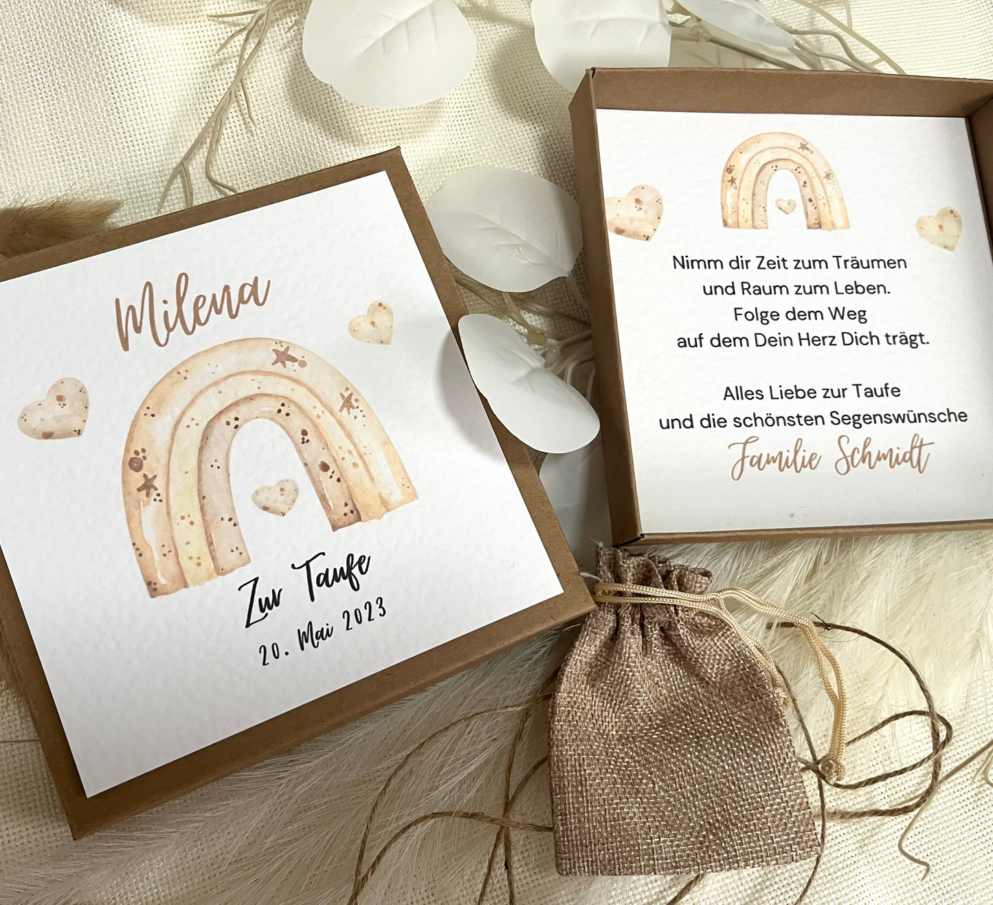 Geschenkschachtel Taufe | Taufgeschenk | Geldgeschenk für Mädchen und Jungen | personalisiert | Taufpaten Geschenk