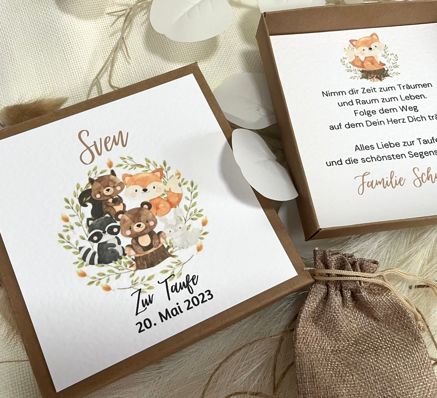 Geschenkschachtel Taufe | Taufgeschenk | Geldgeschenk für Mädchen und Jungen | personalisiert | Taufpaten Geschenk