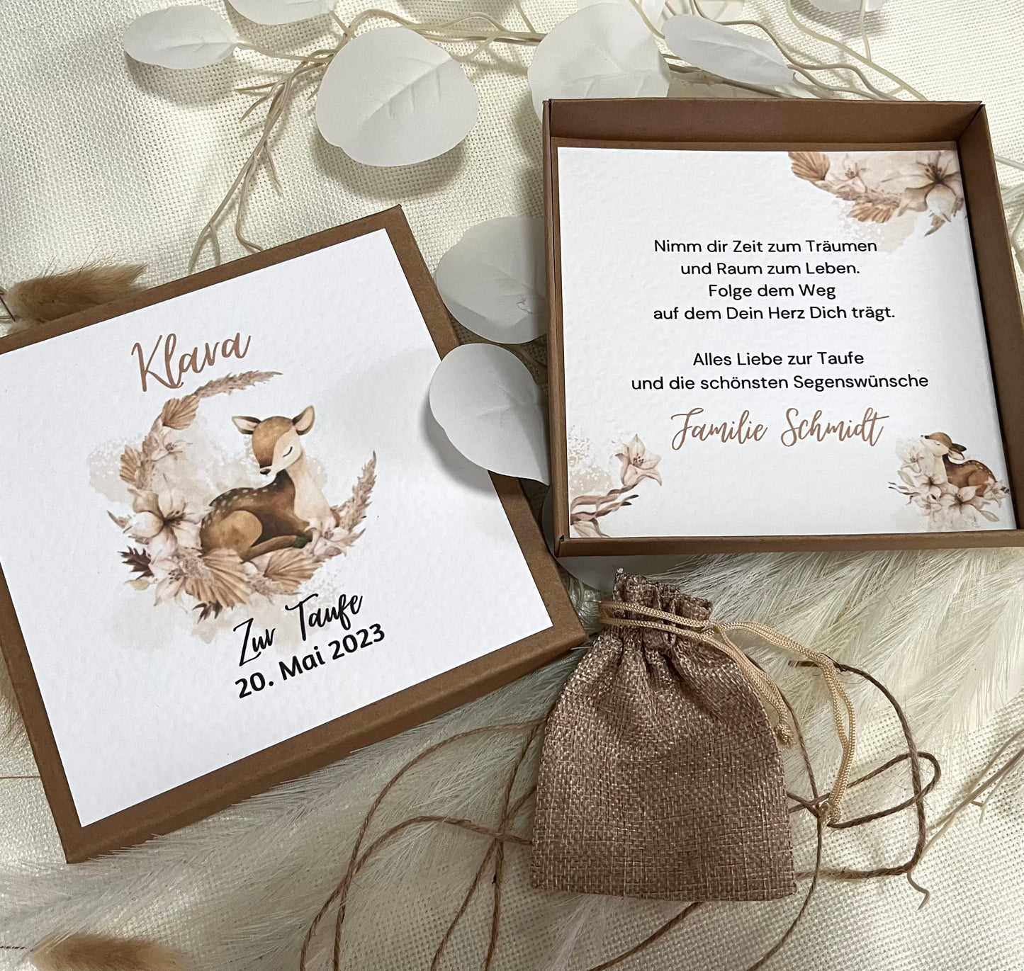Geschenkschachtel Taufe | Taufgeschenk | Geldgeschenk für Mädchen und Jungen | personalisiert | Taufpaten Geschenk