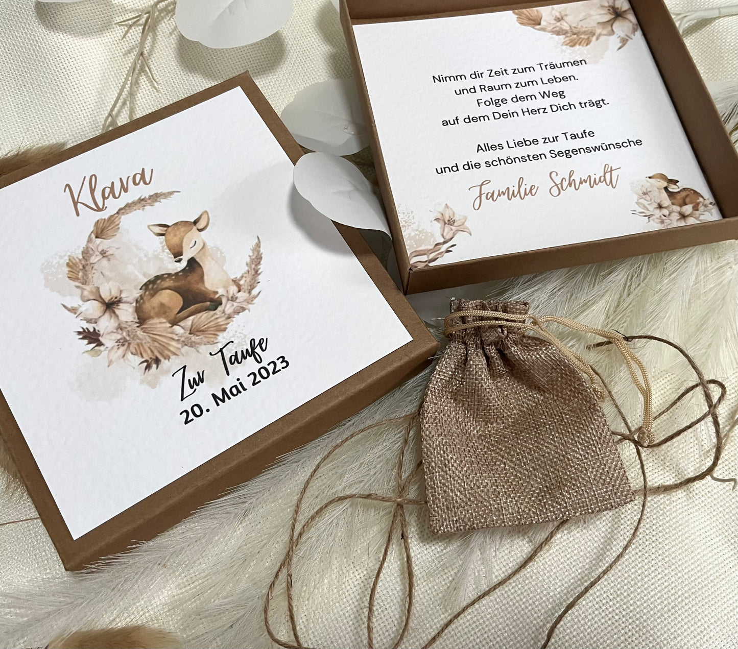 Geschenkschachtel Taufe | Taufgeschenk | Geldgeschenk für Mädchen und Jungen | personalisiert | Taufpaten Geschenk