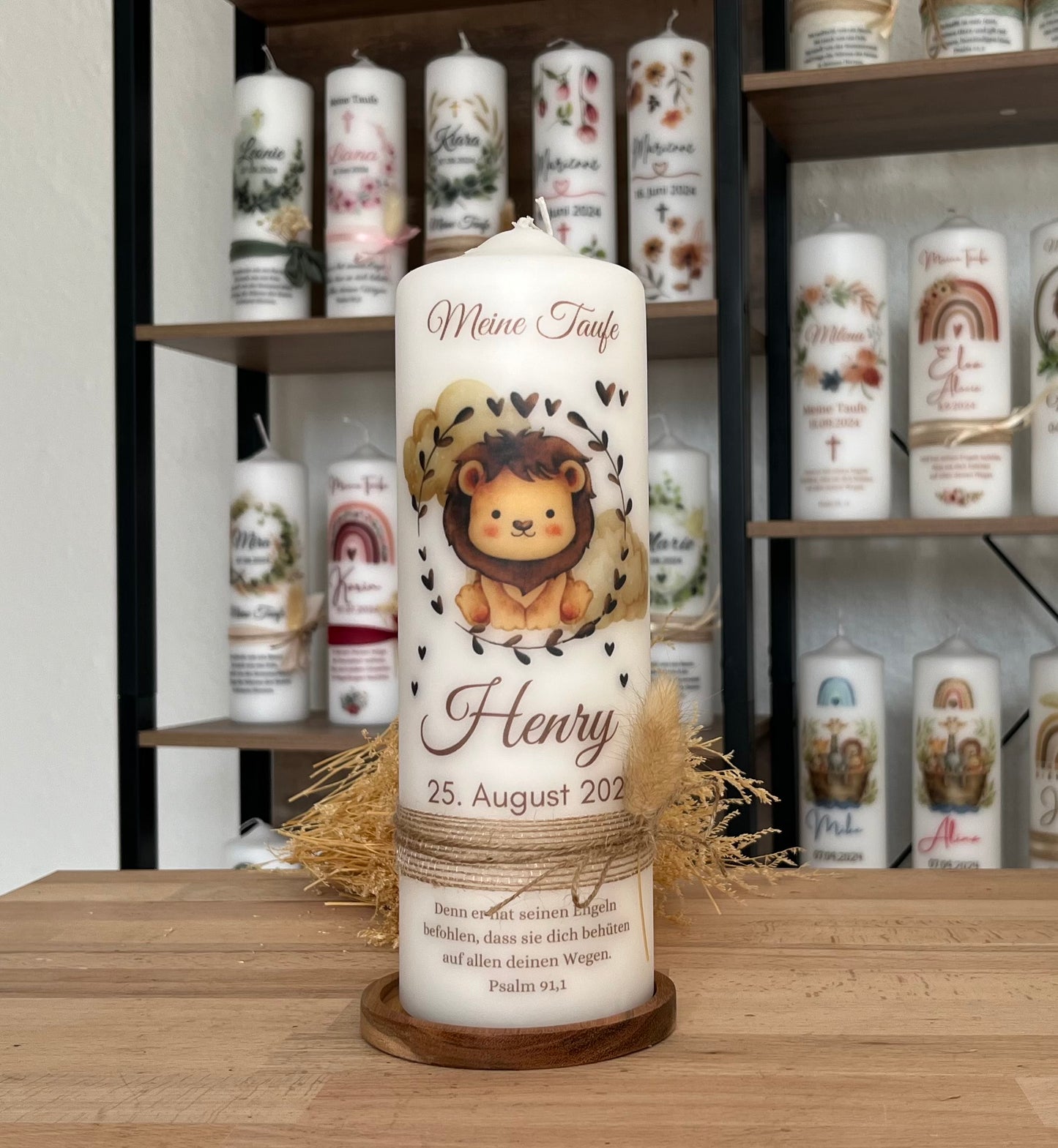 Taufkerze Löwe Für Jungen und Mädchen