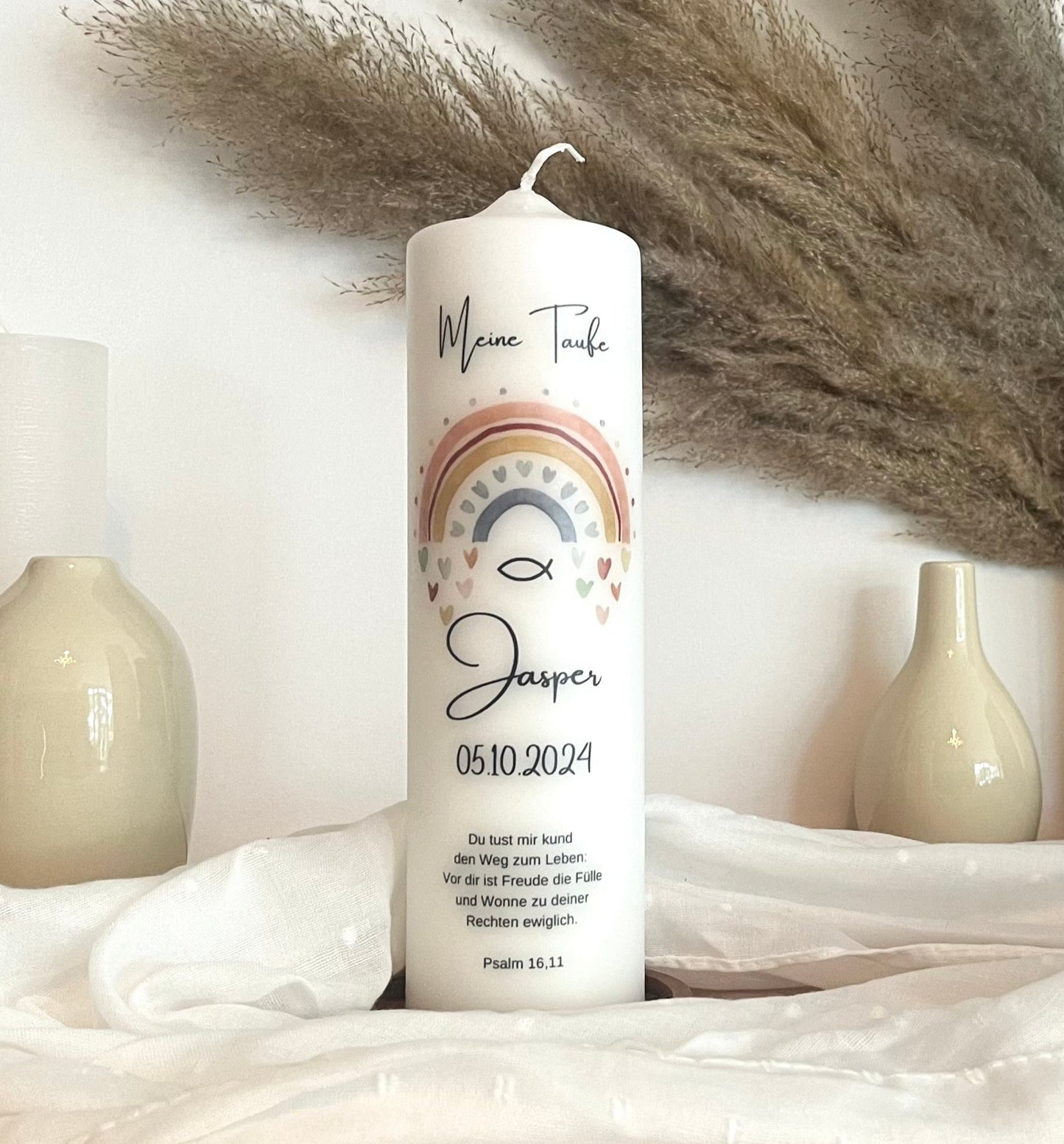 Taufkerze Regenbogen Für Jungen und Mädchen