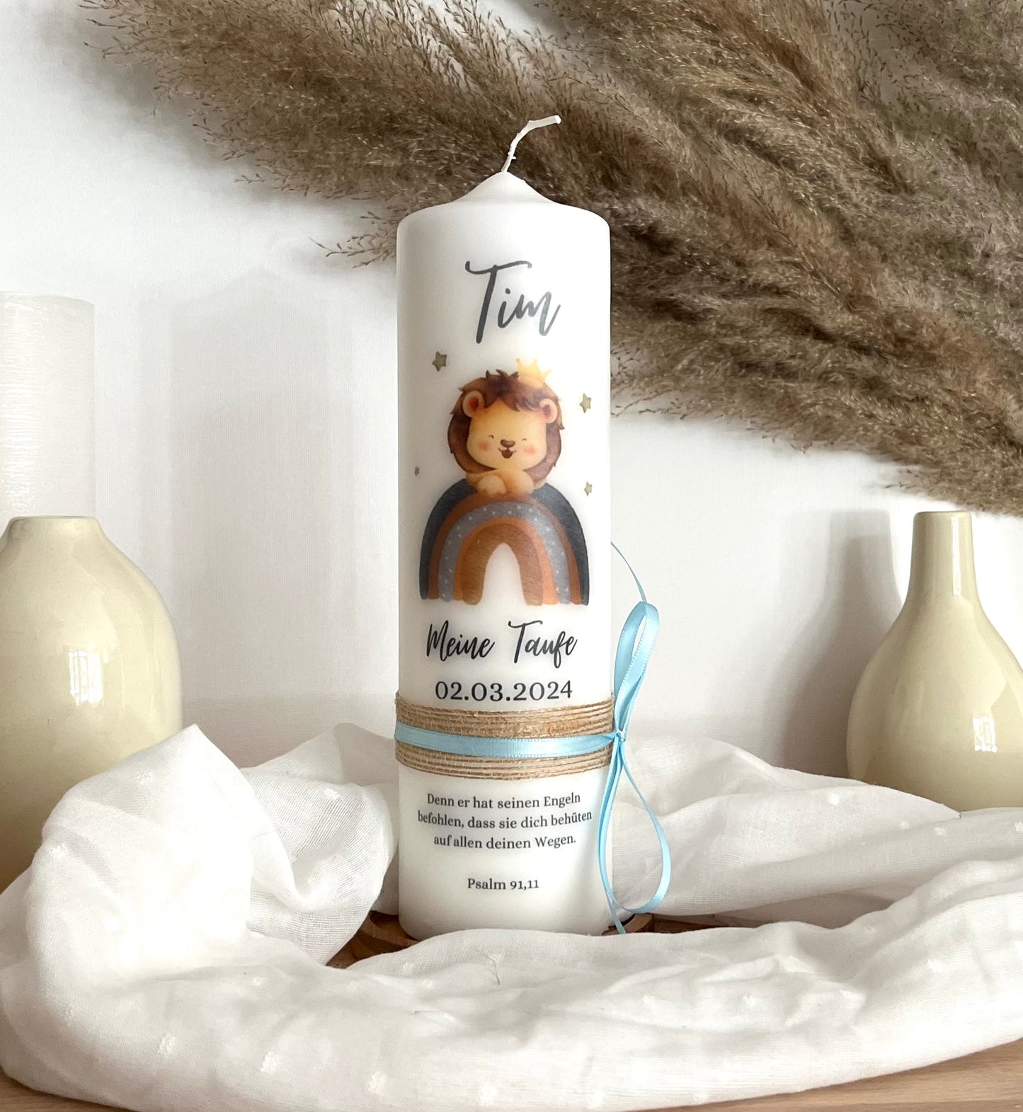 Taufkerze Löwe Für Jungen und Mädchen