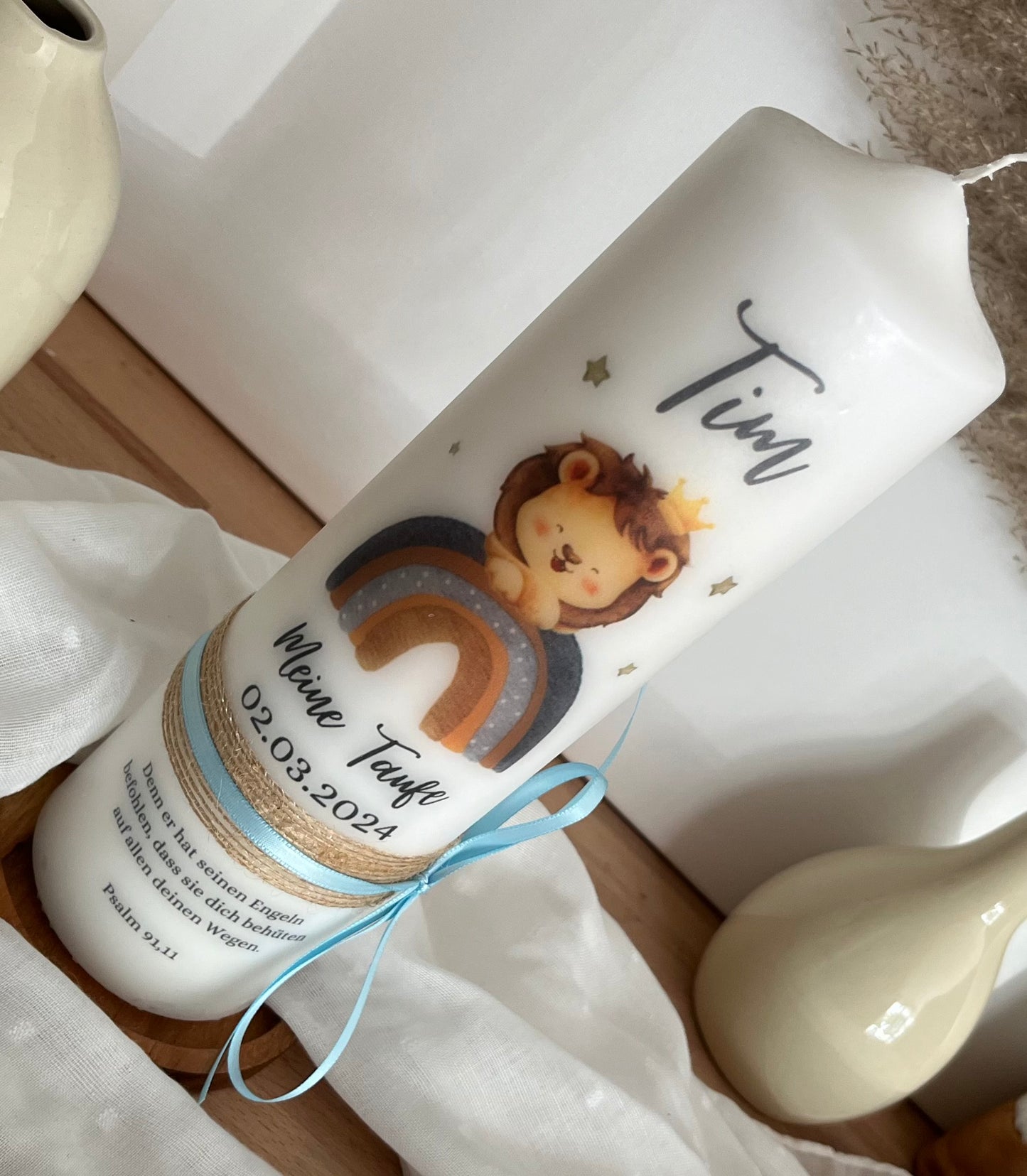 Taufkerze Löwe Für Jungen und Mädchen