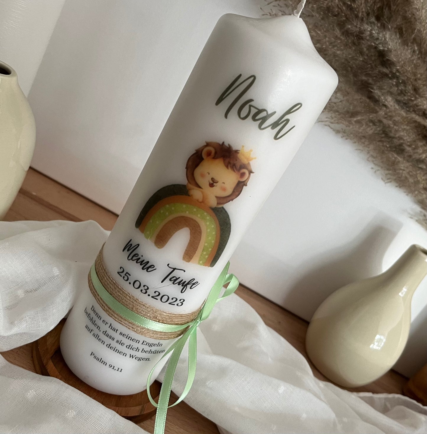 Taufkerze Löwe Für Jungen und Mädchen