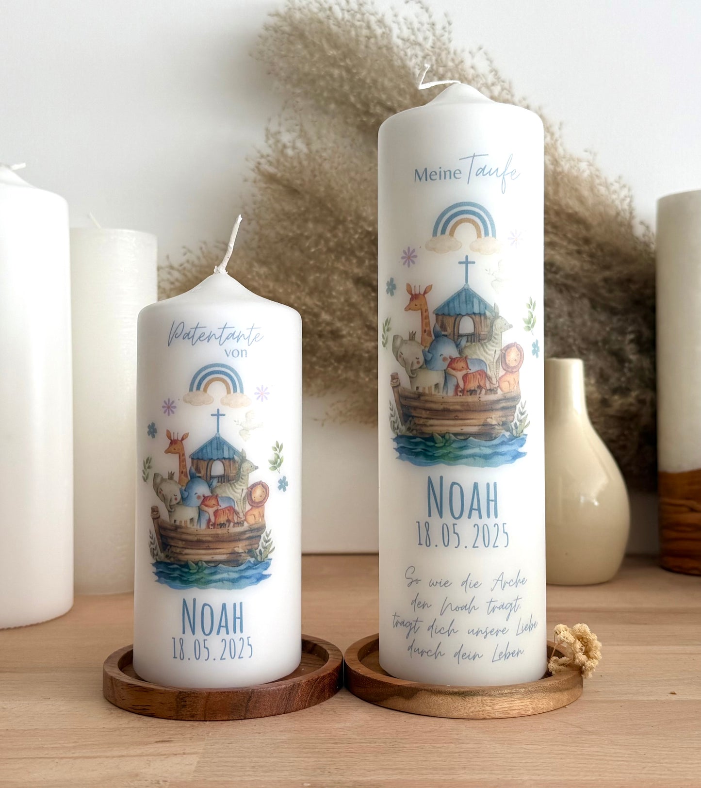 Taufkerze Noahs Arche Für Jungen und Mädchen