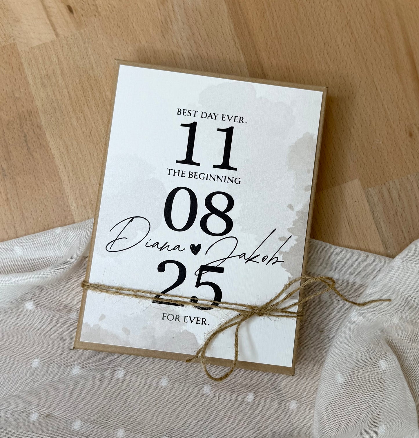 Personalisiertes Geldgeschenk zur Hochzeit-– Geschenkbox mit Reagenzglas & im Boho-Stil – Hochzeitsgeschenk für Brautpaar