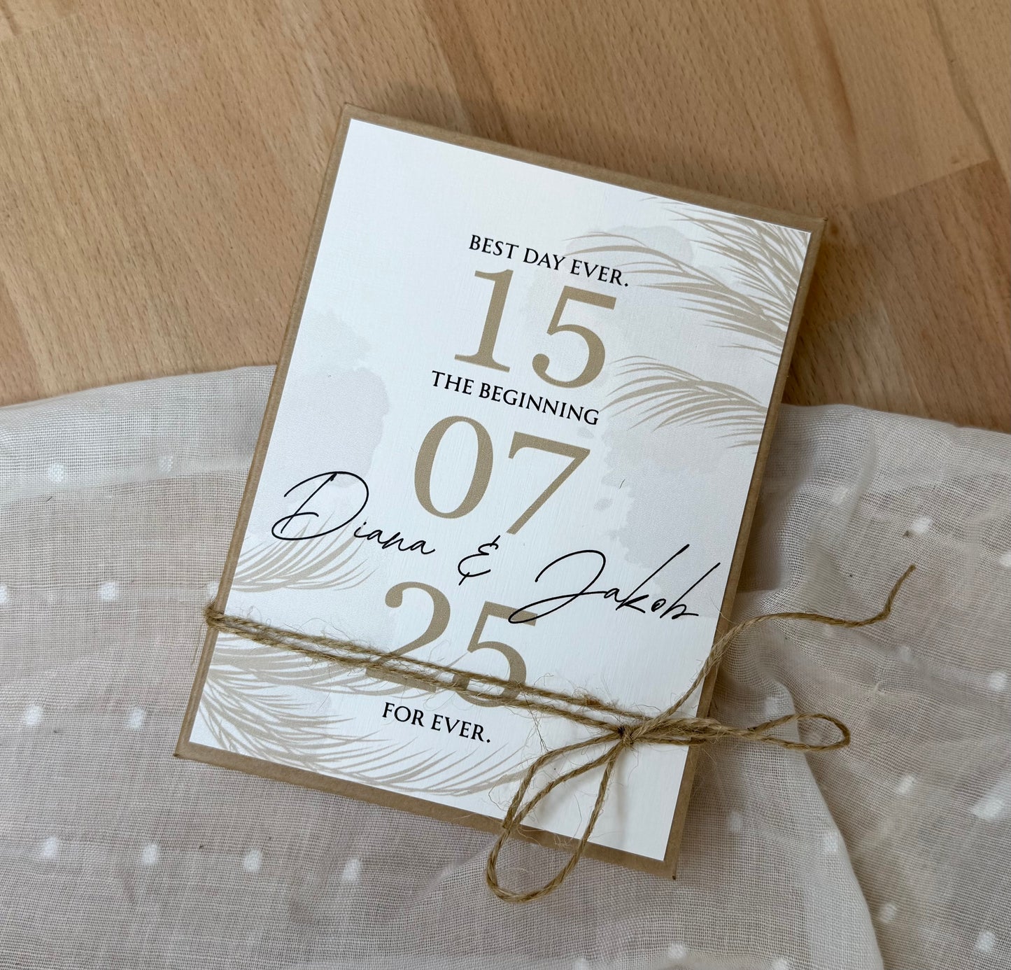 Personalisiertes Geldgeschenk zur Hochzeit-– Geschenkbox mit Reagenzglas & im Boho-Stil – Hochzeitsgeschenk für Brautpaar