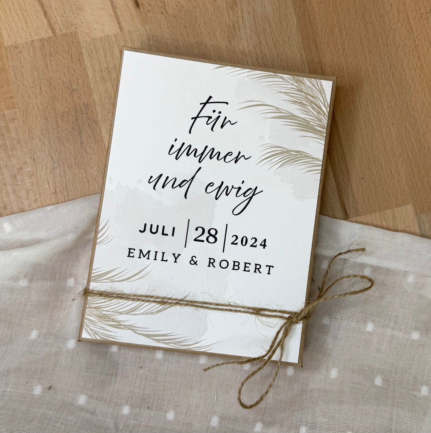 Personalisiertes Geldgeschenk zur Hochzeit-– Geschenkbox mit Reagenzglas & im Boho-Stil – Hochzeitsgeschenk für Brautpaar