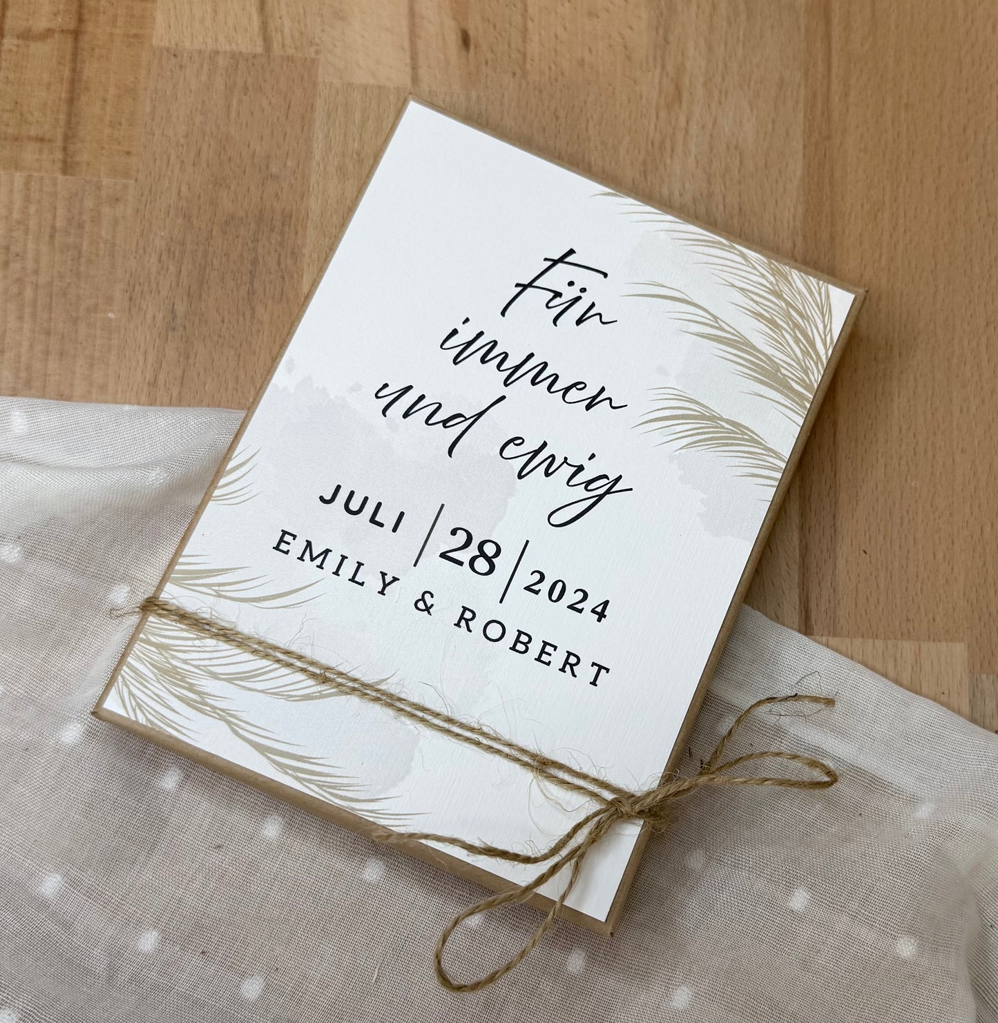 Personalisiertes Geldgeschenk zur Hochzeit-– Geschenkbox mit Reagenzglas & im Boho-Stil – Hochzeitsgeschenk für Brautpaar