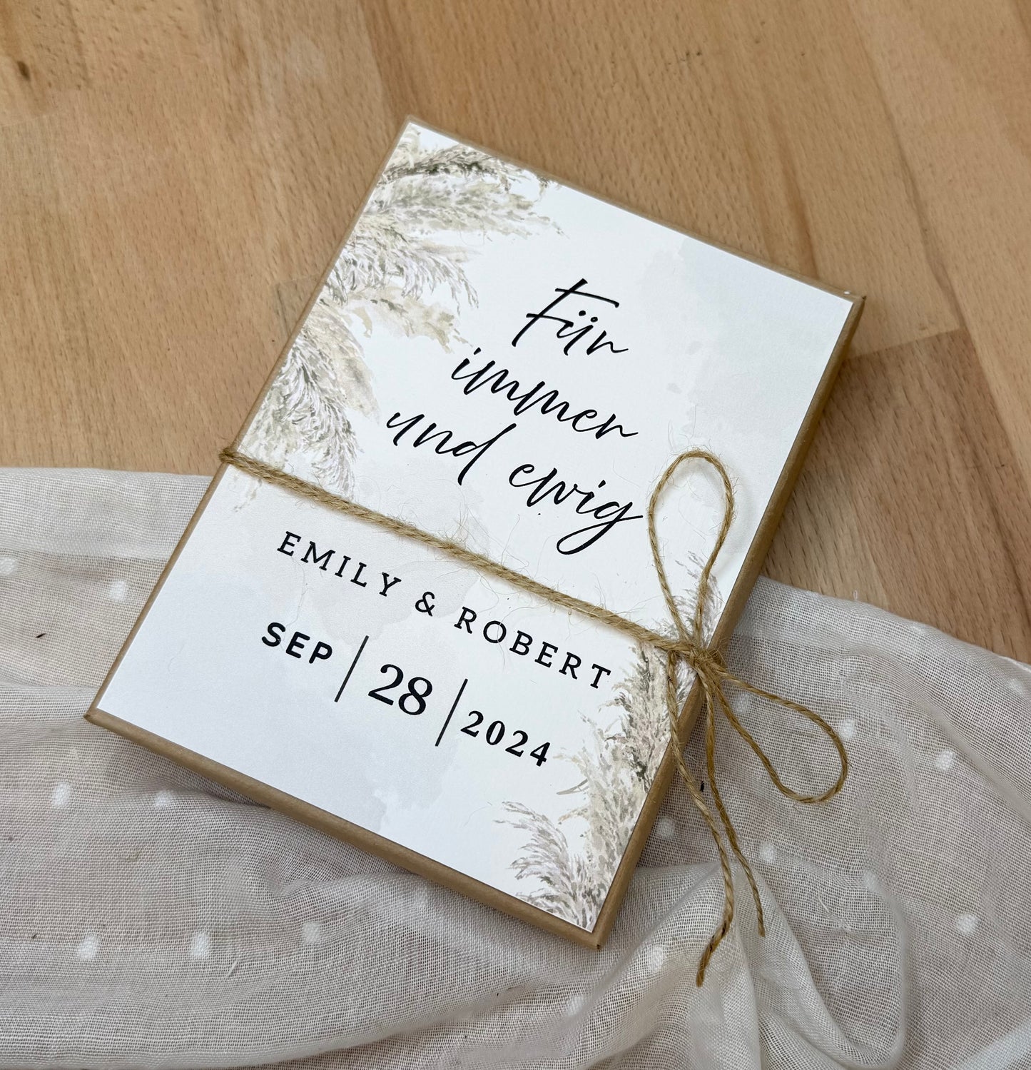 Personalisiertes Geldgeschenk zur Hochzeit-– Geschenkbox mit Reagenzglas & im Boho-Stil – Hochzeitsgeschenk für Brautpaar