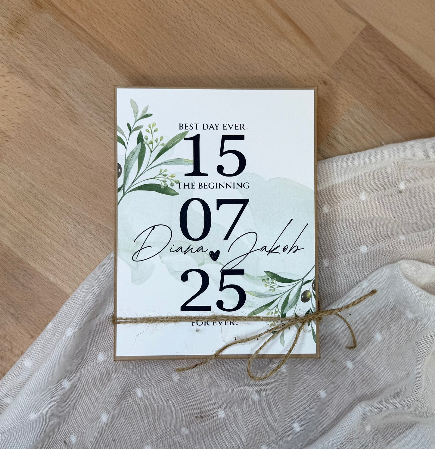 Personalisiertes Geldgeschenk zur Hochzeit-– Geschenkbox mit Reagenzglas & im Boho-Stil – Hochzeitsgeschenk für Brautpaar