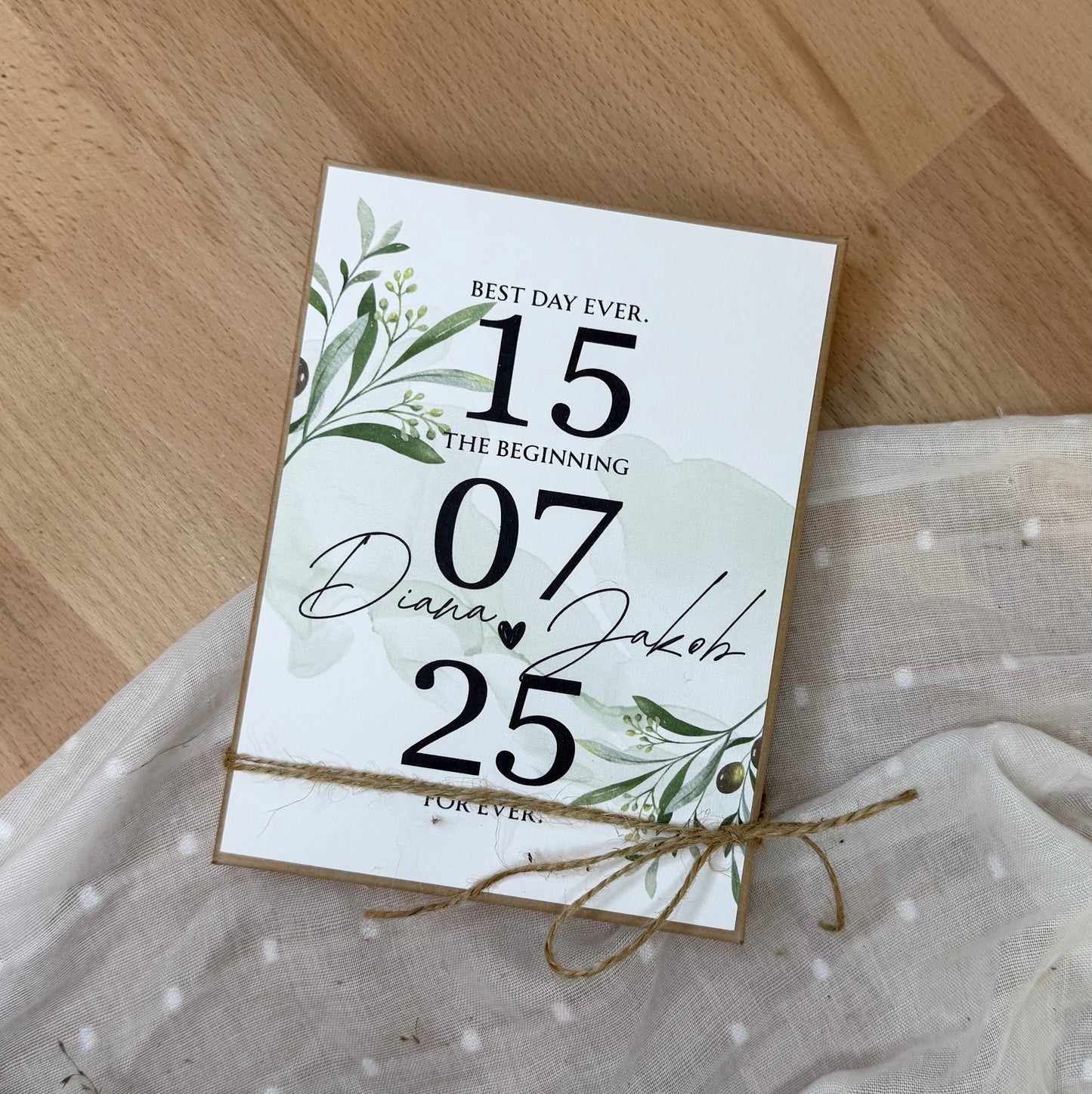 Personalisiertes Geldgeschenk zur Hochzeit-– Geschenkbox mit Reagenzglas & im Boho-Stil – Hochzeitsgeschenk für Brautpaar