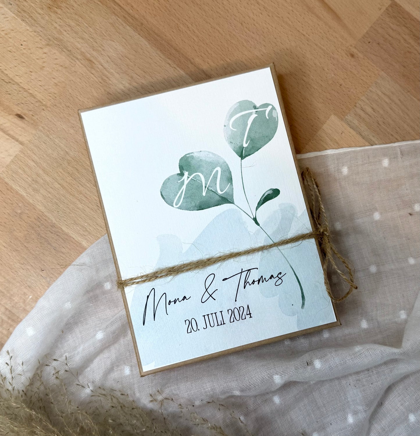 Personalisiertes Geldgeschenk zur Hochzeit-– Geschenkbox mit Reagenzglas & im Boho-Stil – Hochzeitsgeschenk für Brautpaar