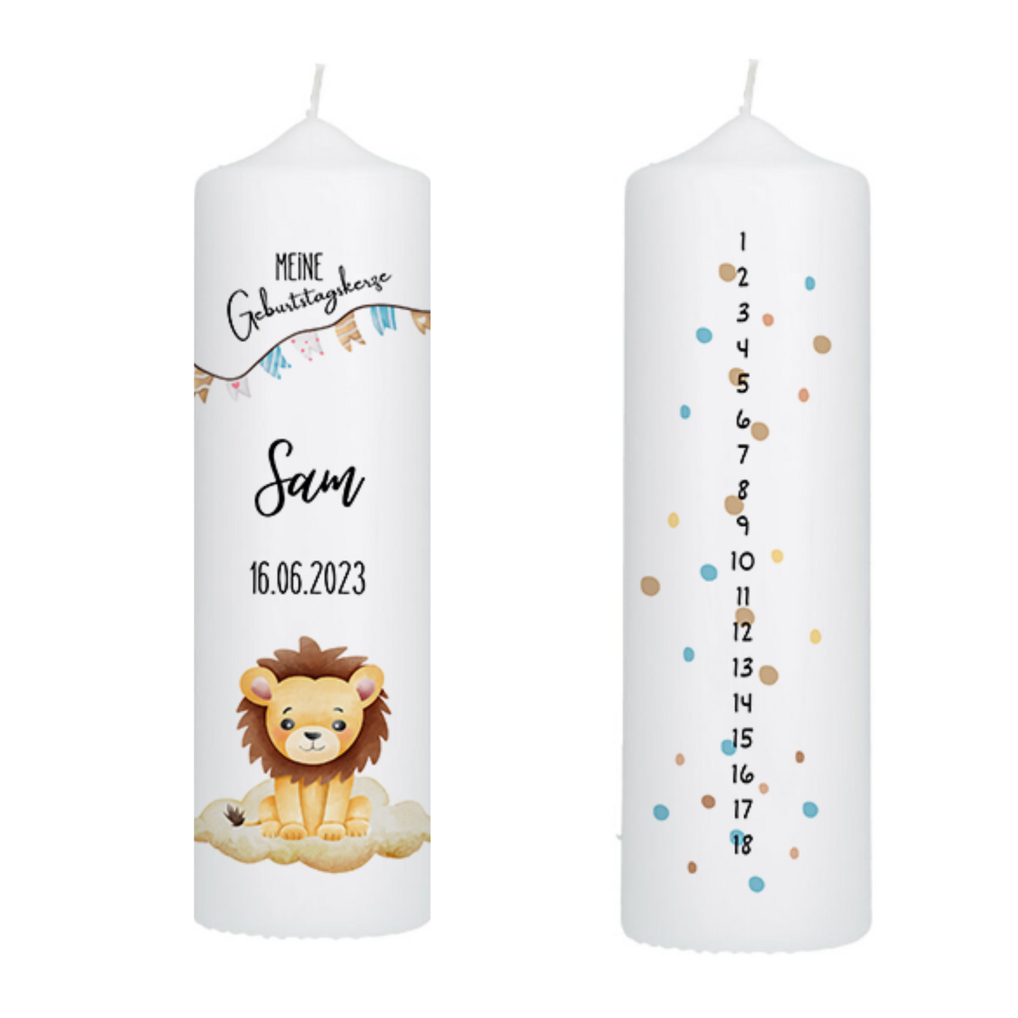 Geburtstagskerze Kinder, Kindergeburtstag, Geburtstagskerze, Geburtskerze, Kerze Geburtstag Kind, Lebenskerze, 1. Geburtstag