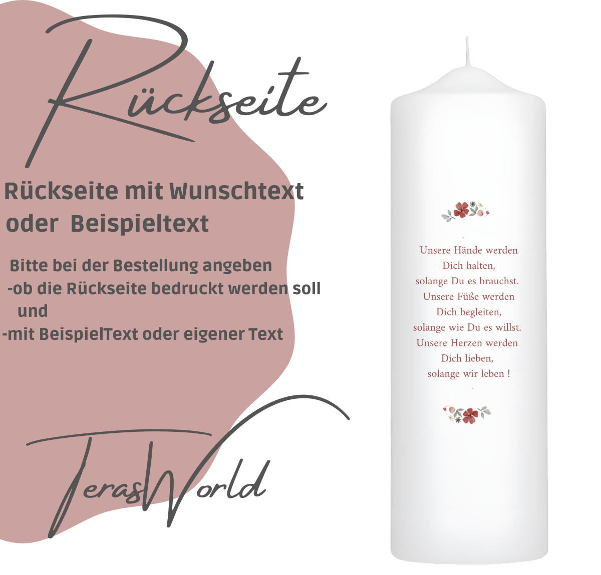 Taufkerze Regenbogen Boho Floral Für Jungen und Mädchen