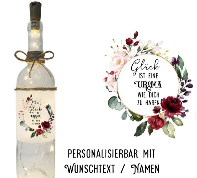 Flaschenlicht Für Lieblingsmenschen- Lichtflasche Dekoflasche mit LED Beleuchtung