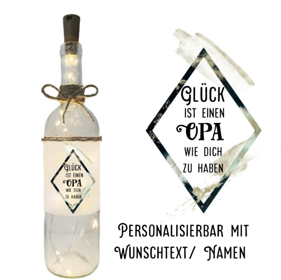 Flaschenlicht Für Lieblingsmenschen- Lichtflasche Dekoflasche mit LED Beleuchtung