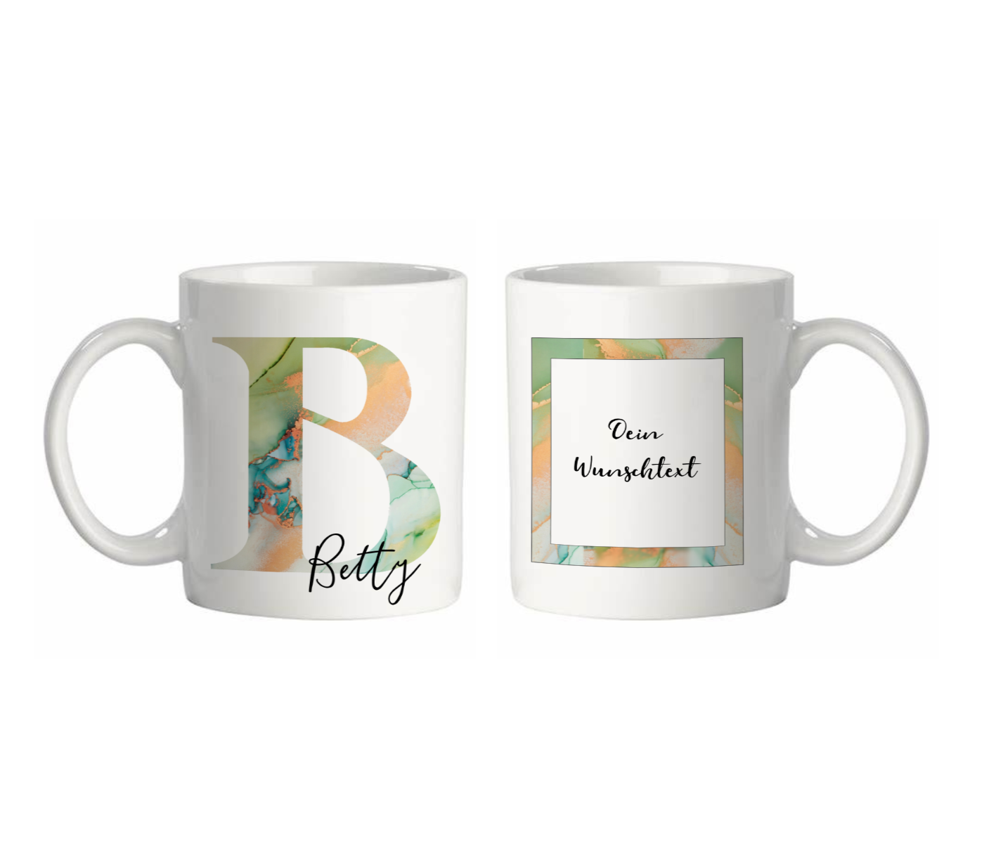 Personalisierte Tasse mit Namen, Buchstaben und Wunschtext