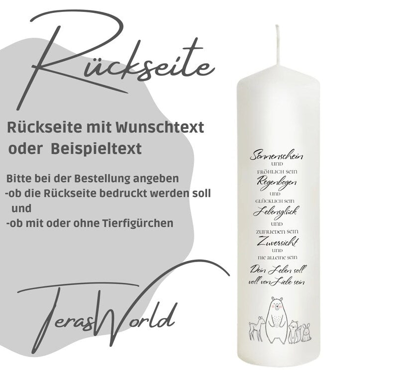 Taufkerze Noahs Arche Für Mädchen und Jungen mit Regenbogen