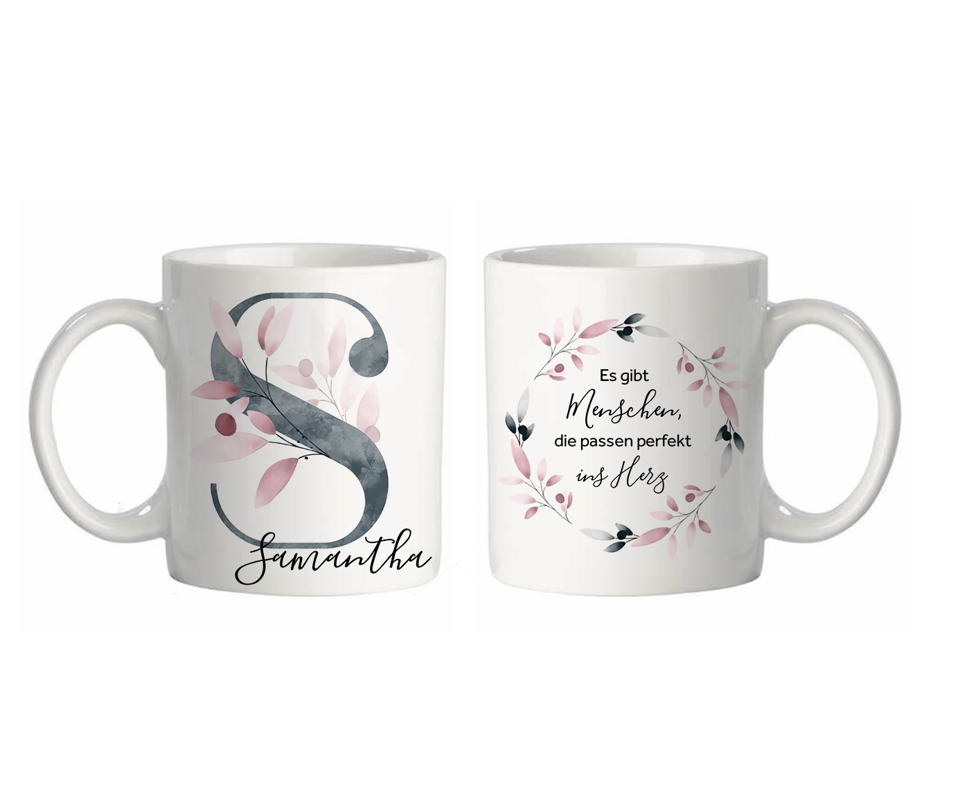 Personalisierte Tasse mit Namen, Buchstaben und Wunschtext