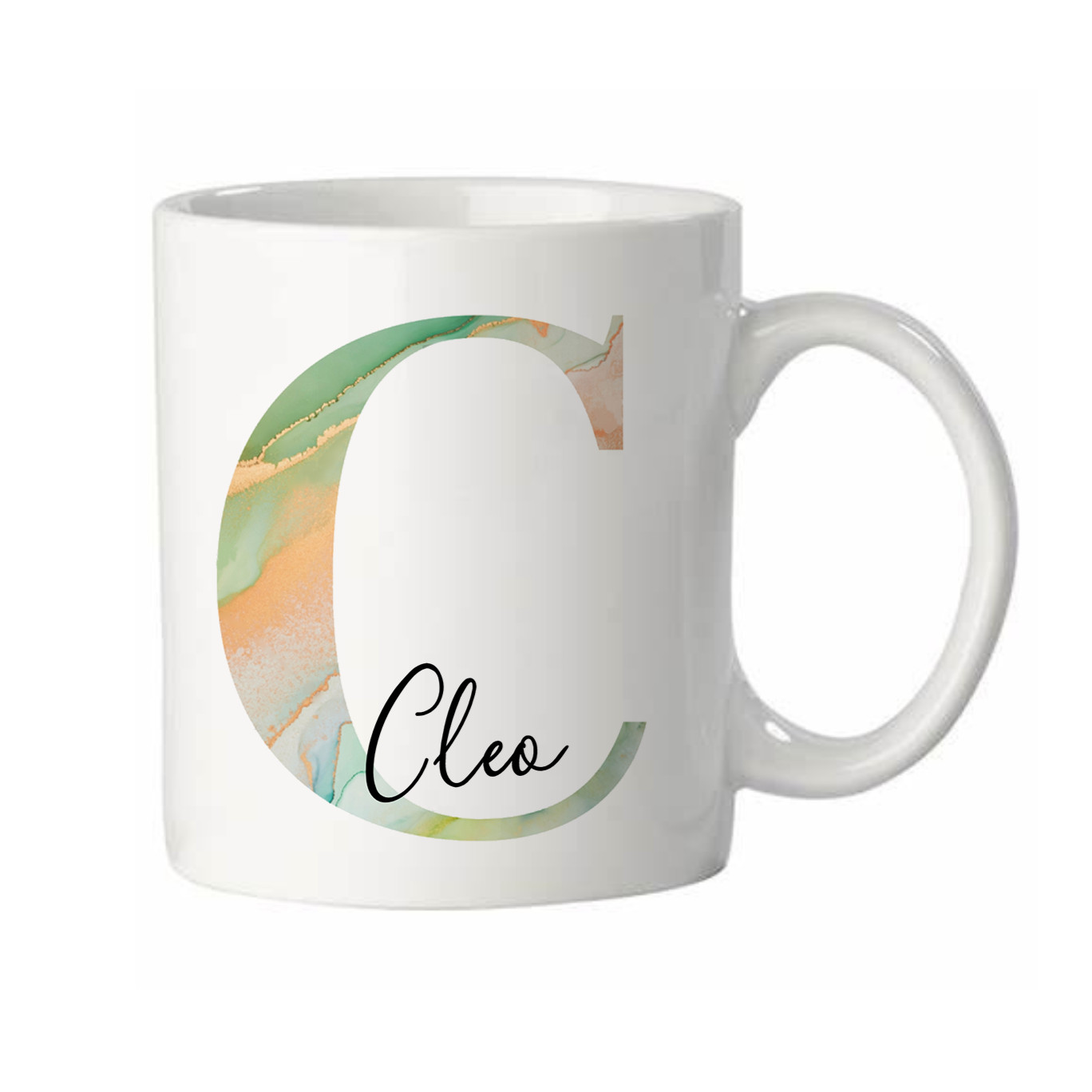 Personalisierte Tasse mit Namen, Buchstaben und Wunschtext