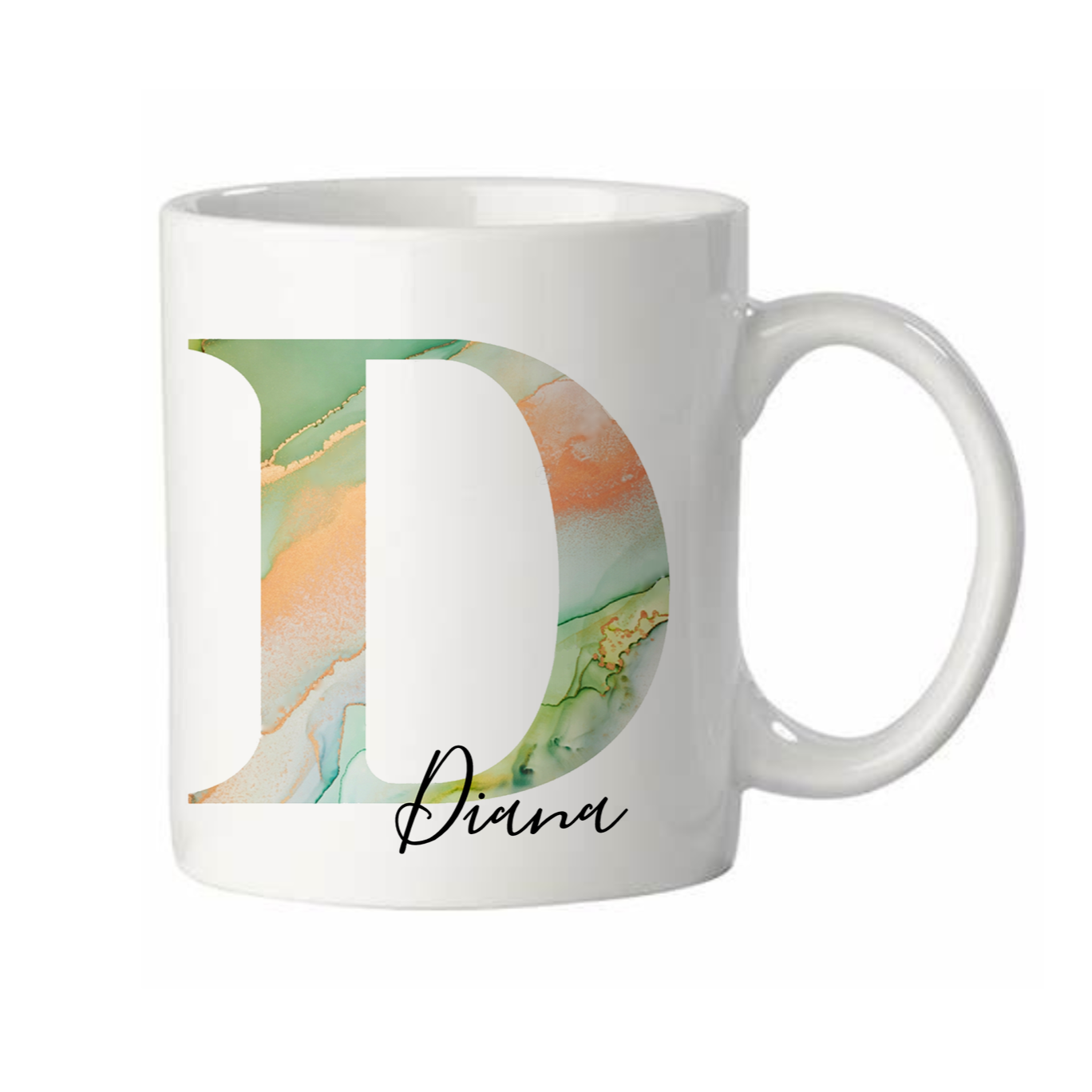 Personalisierte Tasse mit Namen, Buchstaben und Wunschtext