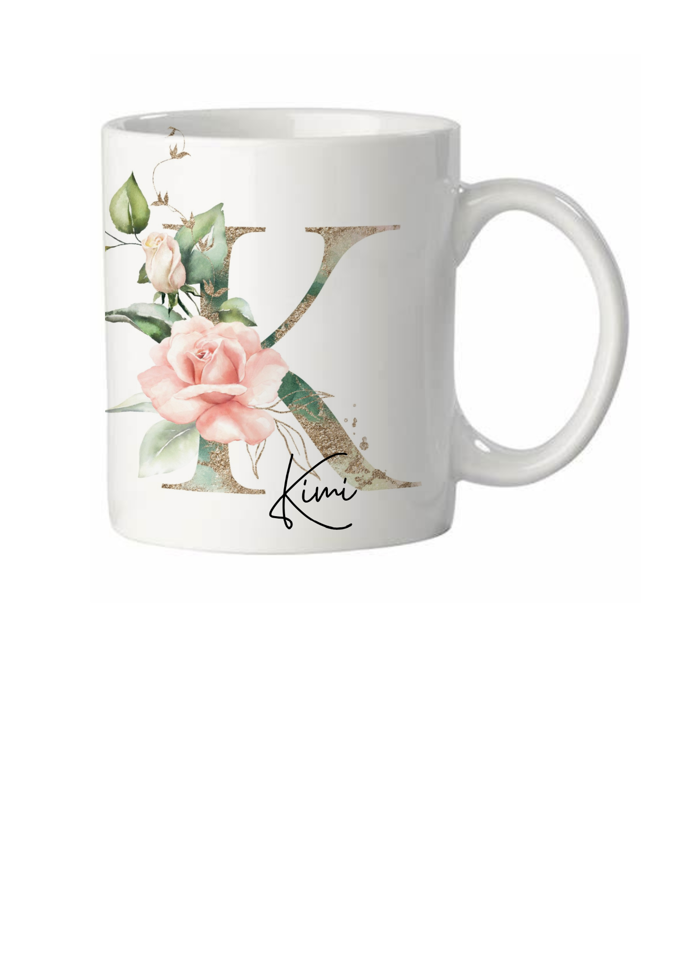 Personalisierte Tasse mit Namen, Buchstaben und Wunschtext
