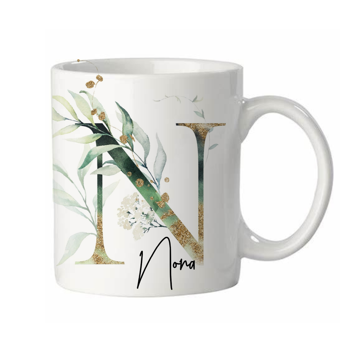 Personalisierte Tasse mit Namen, Buchstaben und Wunschtext