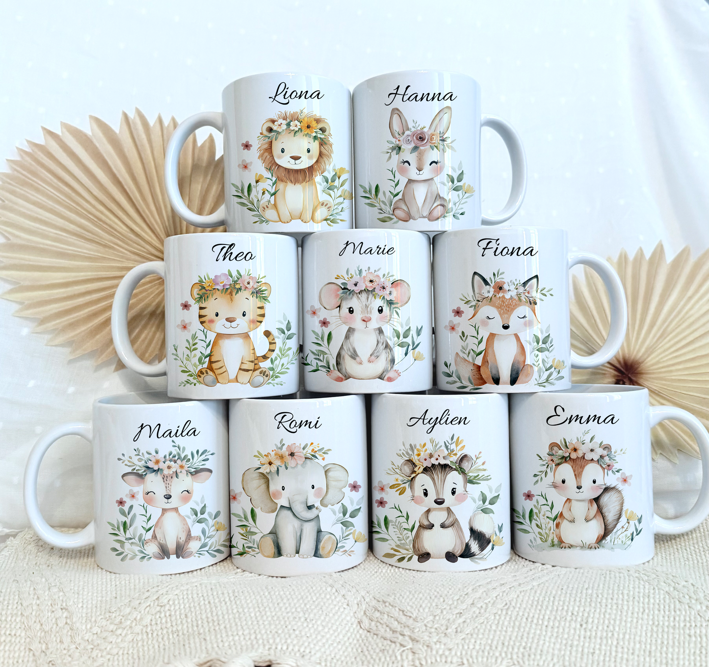 Personalisierte Tasse Kinder |Kindertasse Tiere| Kinderbecher Safari Wald Hof |Kindertasse Junge Mädchen |Geschenkidee Kinder (Kopie)