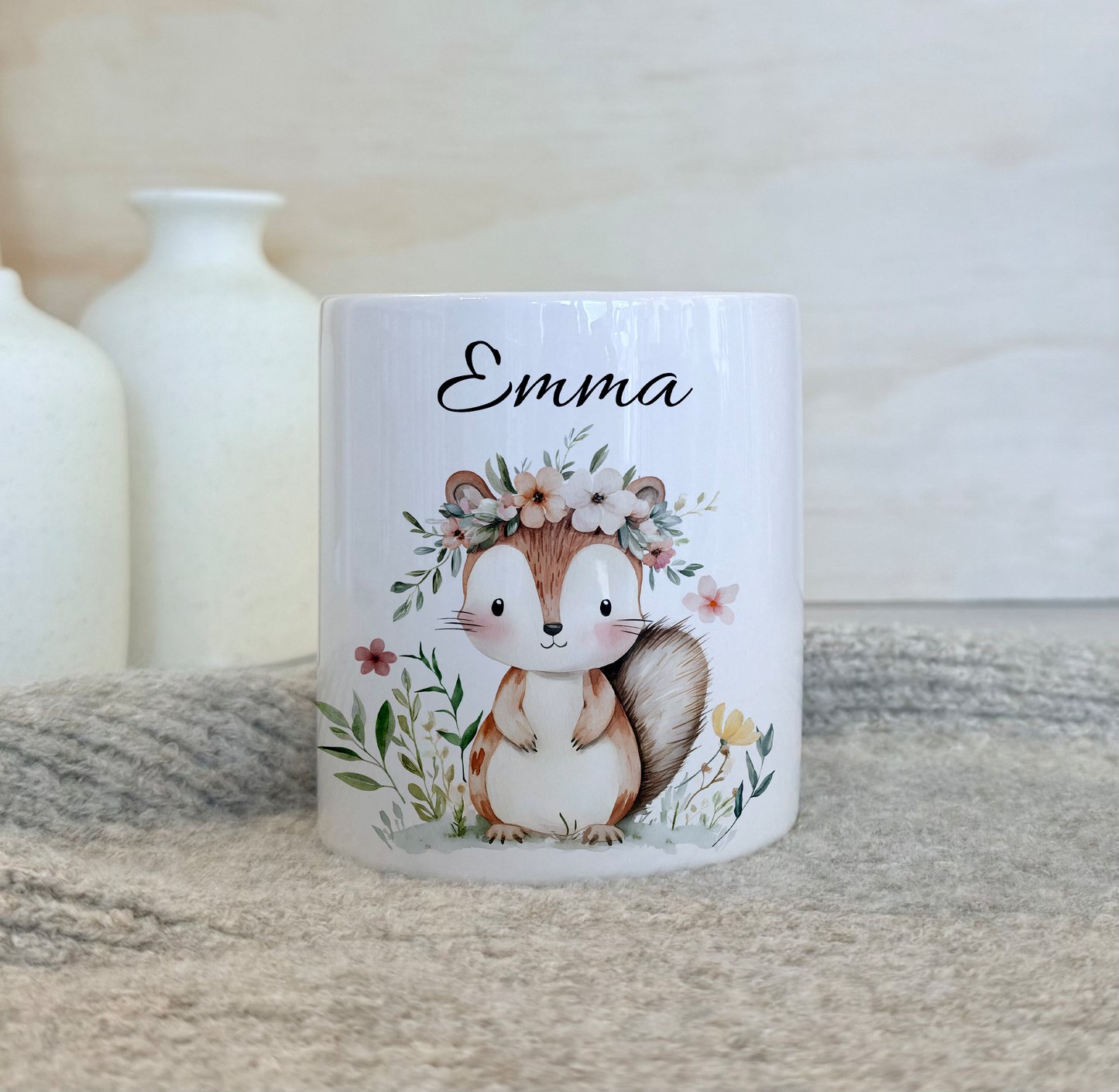 Geschenkset Personalisierte Kinder-Trinkflasche 500 ml Spardose Tasse Emaille