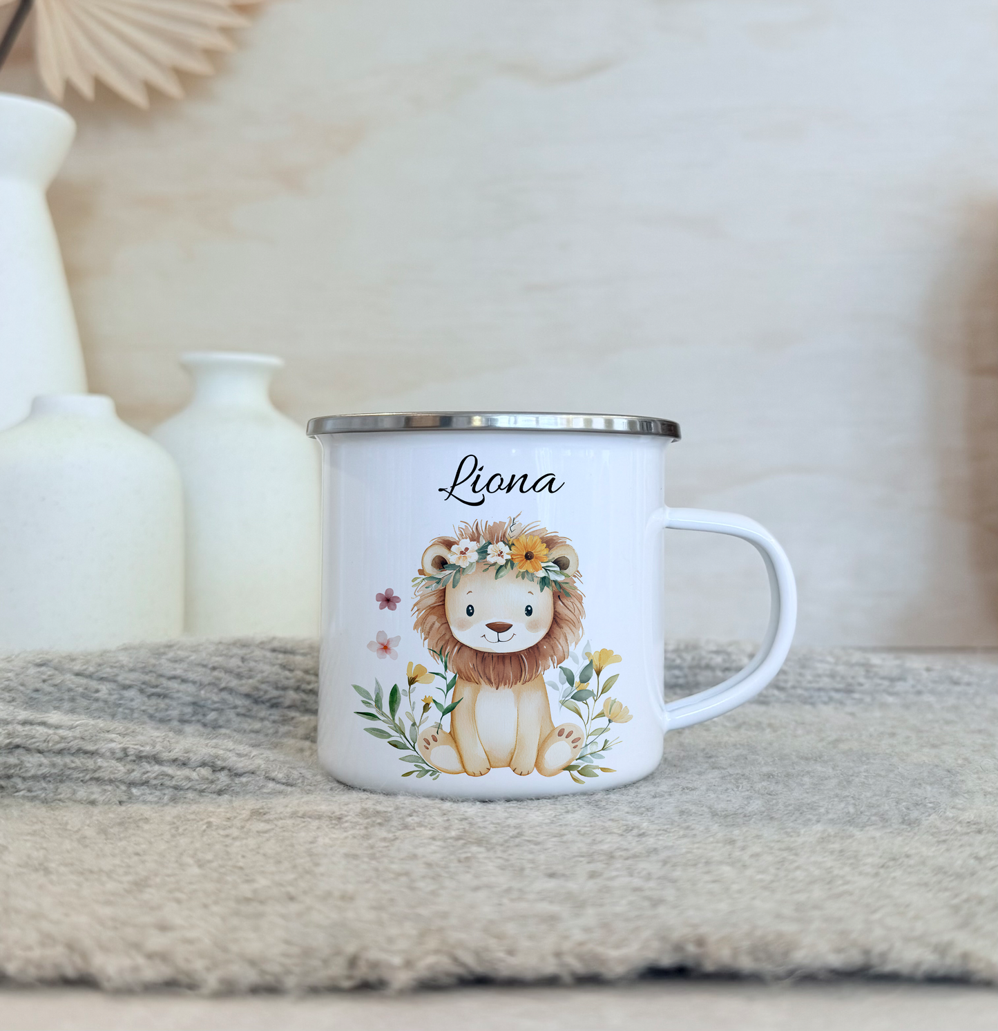 Geschenkset Personalisierte Kinder-Trinkflasche 500 ml Spardose Tasse Emaille