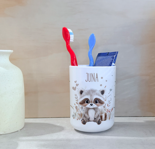 Kinderbecher Tiere, Trinkbecher aus Kunststoff, personalisiert mit Namen,Kindergartenkinder, Zahnputzbecher