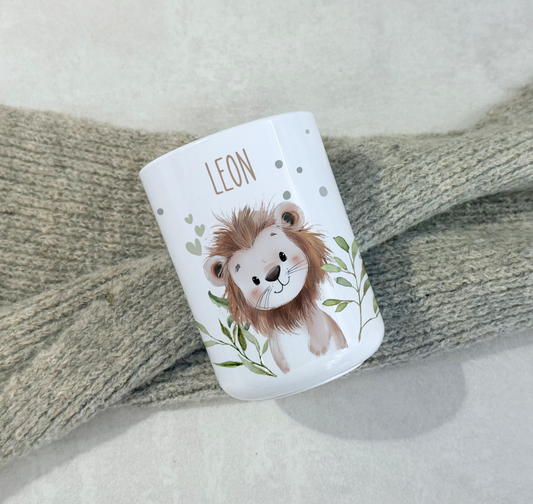 Kinderbecher Tiere, Trinkbecher aus Kunststoff, personalisiert mit Namen,Kindergartenkinder, Zahnputzbecher