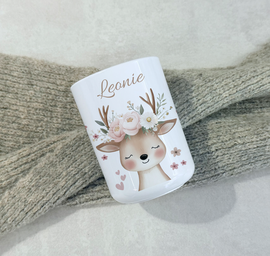 Kinderbecher Tiere, Trinkbecher aus Kunststoff, personalisiert mit Namen,Kindergartenkinder, Zahnputzbecher