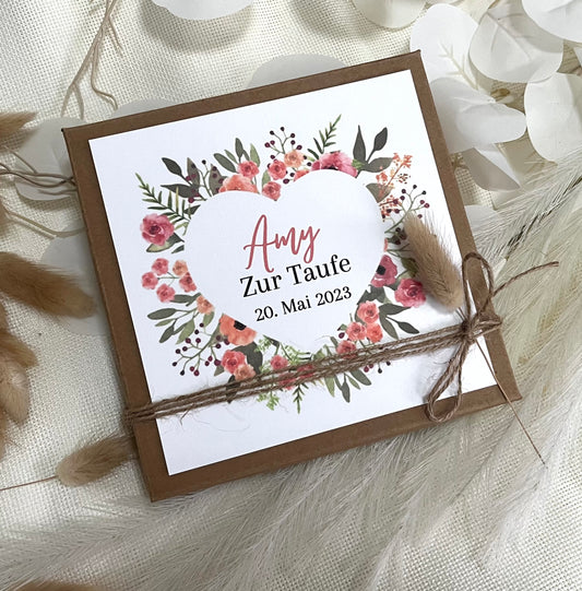 Geschenkschachtel Taufe | Taufgeschenk | Geldgeschenk für Mädchen und Jungen | personalisiert | Taufpaten Geschenk