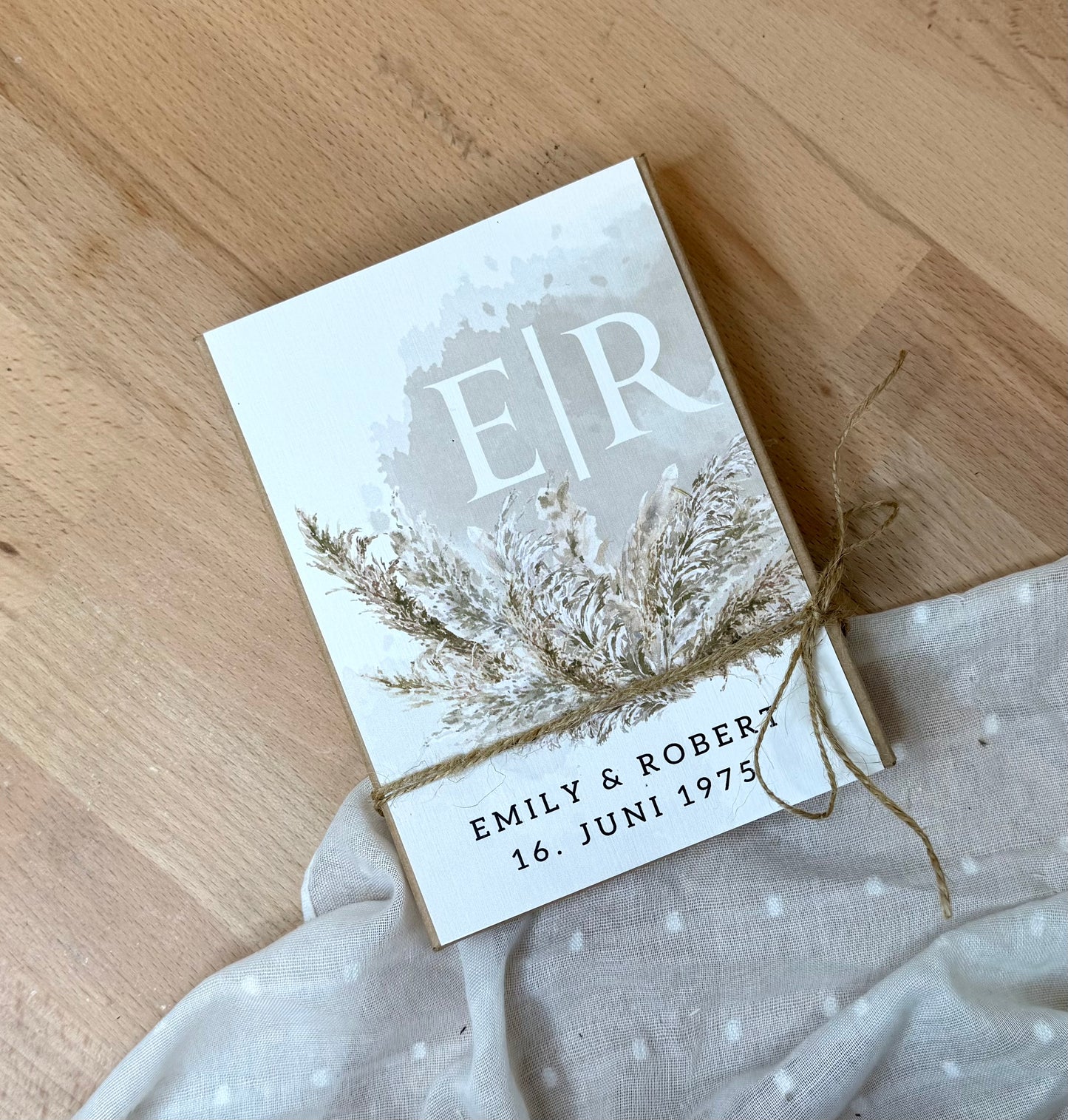 Personalisiertes Geldgeschenk zur Hochzeit-– Geschenkbox mit Reagenzglas &  im Boho-Stil – Hochzeitsgeschenk für Brautpaar