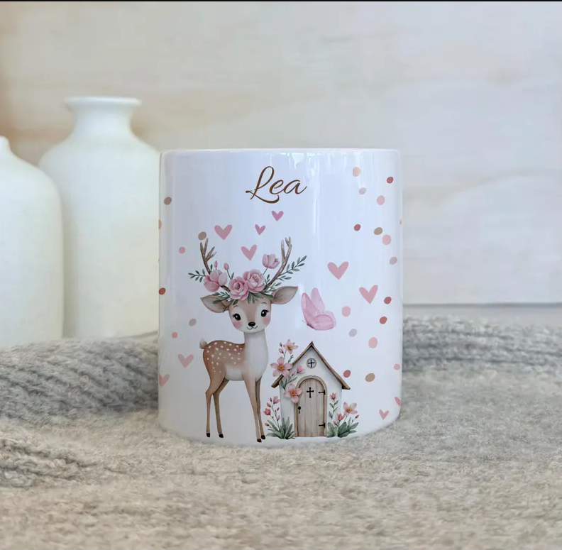 Personalisierte Spardose Kind 004 Geschenk Geburt Taufe Geburtstag Waldtiere Geldgeschenk Baby Kinder Keramik Sparbüchse