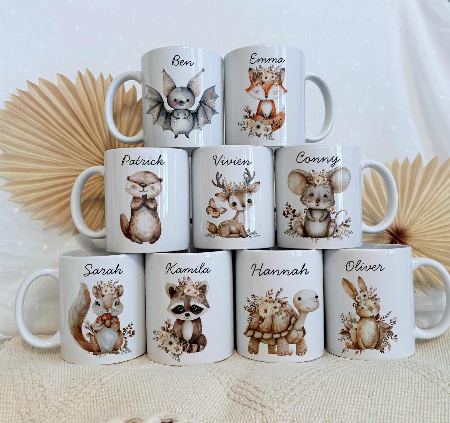 Personalisierte Tasse Kinder |Kindertasse Tiere| Kinderbecher Safari Wald Hof |Kindertasse Junge Mädchen |Geschenkidee Kinder